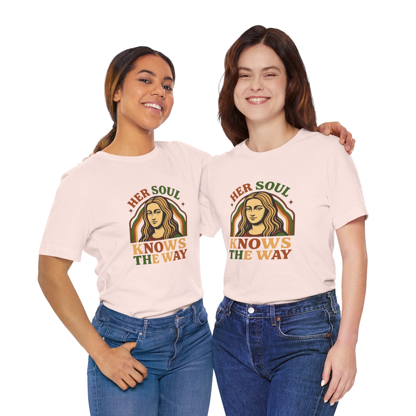 Inspirational Quote Unisex Tee, Her Soul Knows The Way Shirt, Retro Graphic T-Shirt, Vintage Quote Top, Bella+Canvas 3001 Shirt