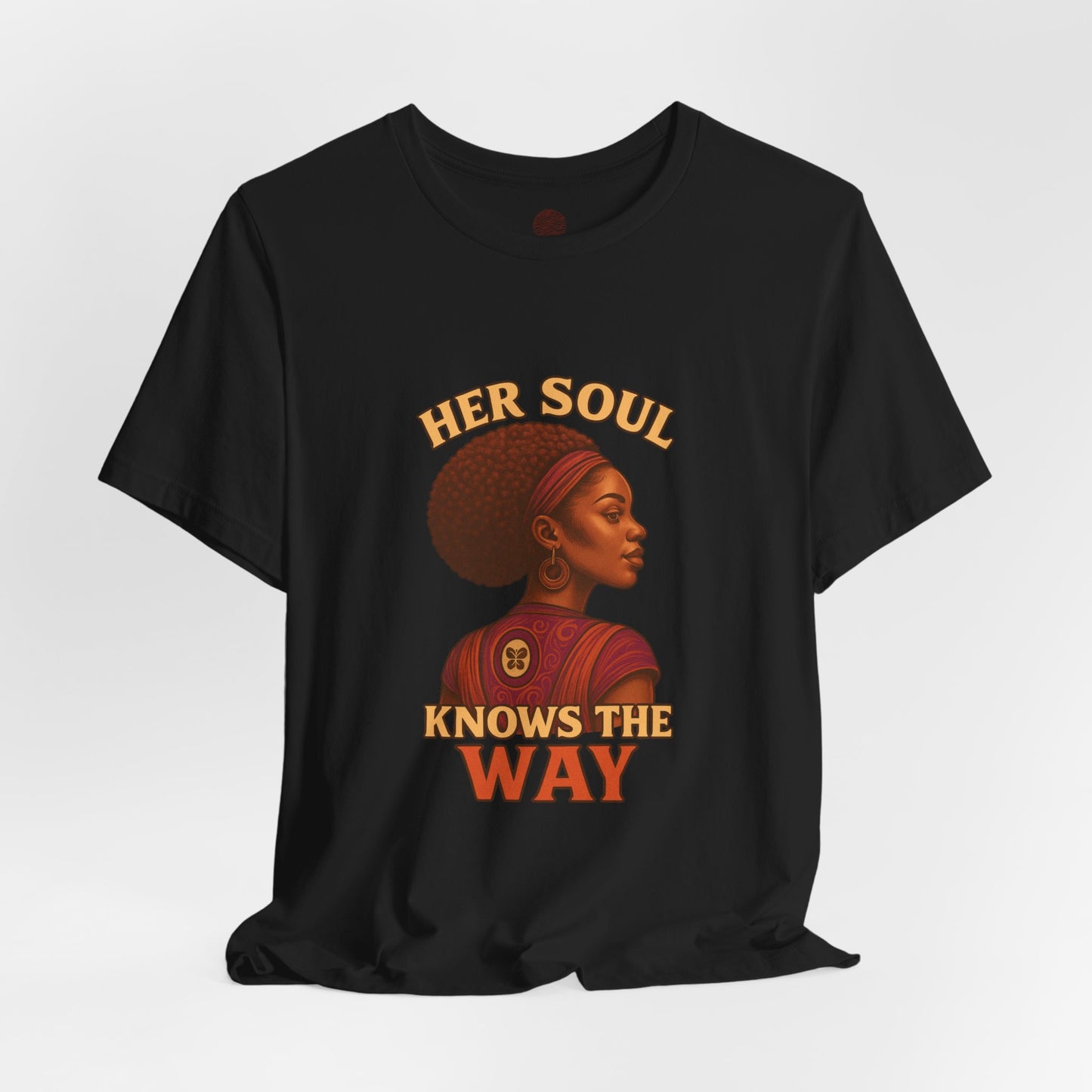 Retro Afro Woman Graphic Tee, Inspirational Quote Top, Her Soul Knows The Way Shirt, Unisex T-Shirt, Bella+Canvas 3001, Short Sleeve