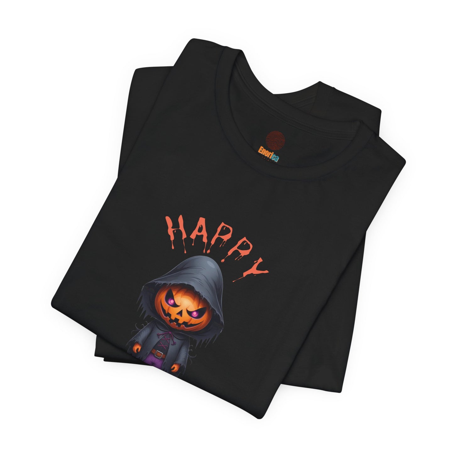 Happy Halloween Pumpkin Head Shirt – Spooky Jack O’Lantern Graphic Tee – Bella Canvas 3001 Unisex T-Shirt