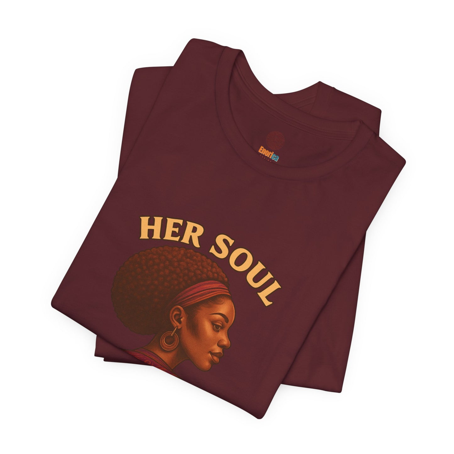 Retro Afro Woman Graphic Tee, Inspirational Quote Top, Her Soul Knows The Way Shirt, Unisex T-Shirt, Bella+Canvas 3001, Short Sleeve