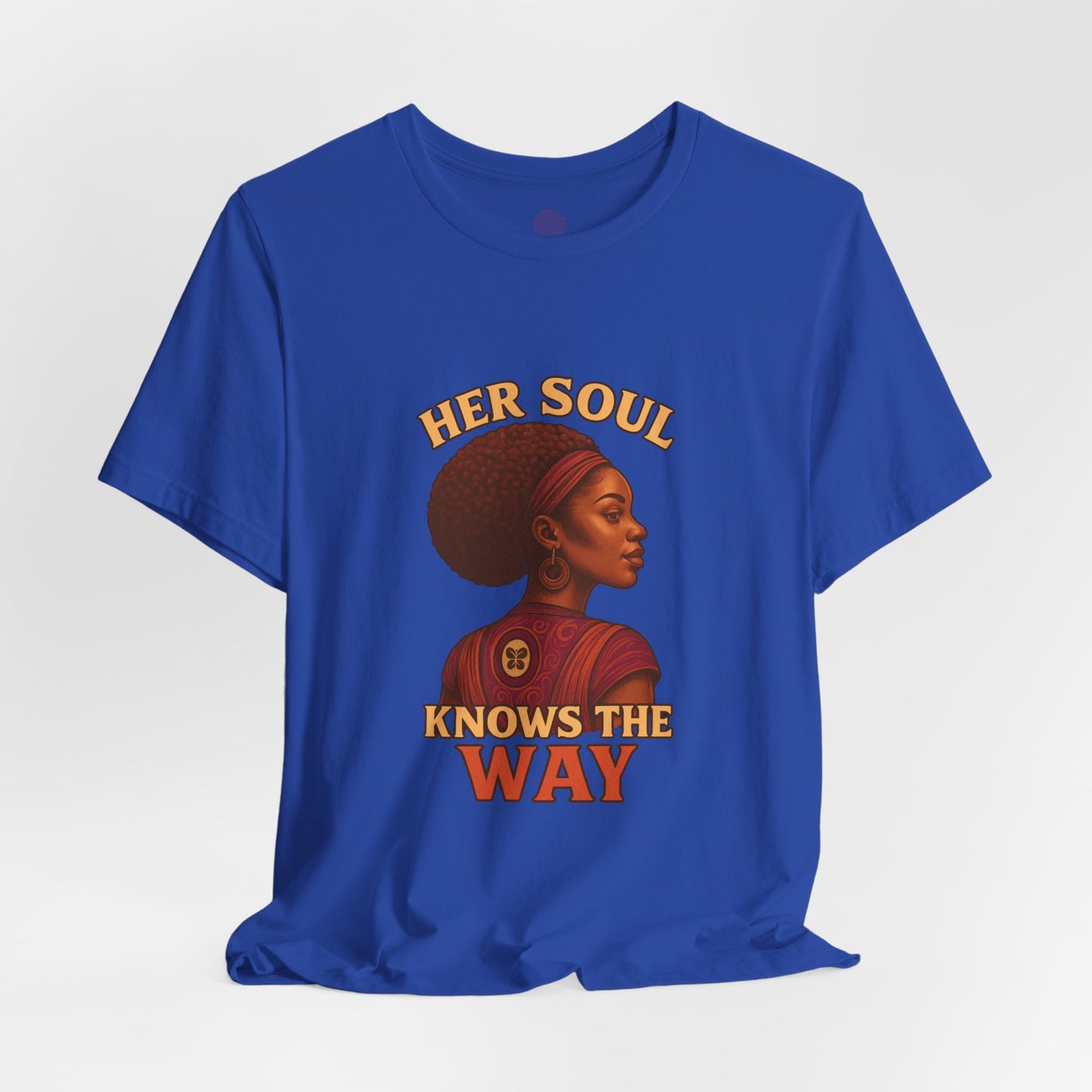 Retro Afro Woman Graphic Tee, Inspirational Quote Top, Her Soul Knows The Way Shirt, Unisex T-Shirt, Bella+Canvas 3001, Short Sleeve