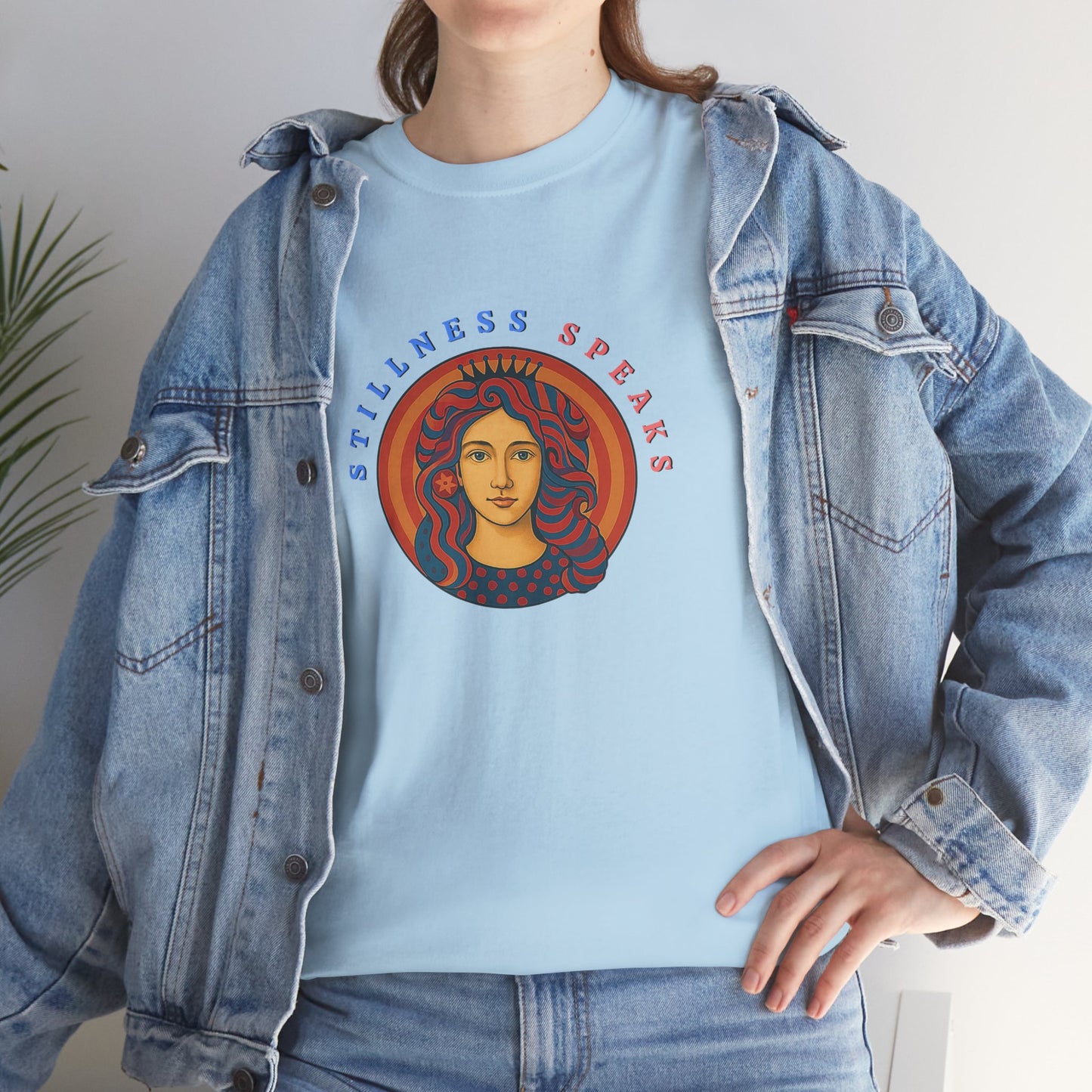 Stillness Speaks T-Shirt, Psychedelic Retro Graphic Tee, Spiritual Mystic Woman Shirt, 70s Boho Aesthetic Top, Inner Peace Gift, Unisex