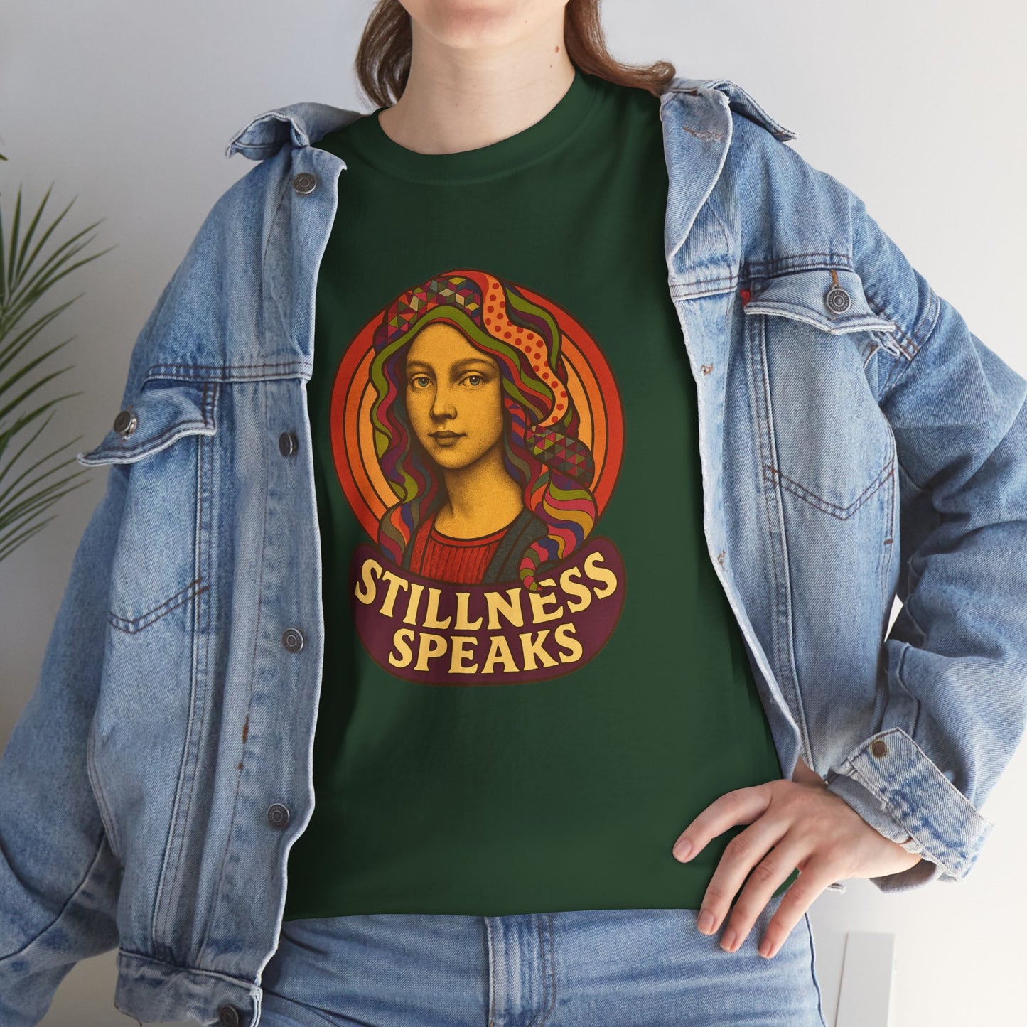 Stillness Speaks T-Shirt, Psychedelic Retro 70s Graphic Tee, Spiritual Mystic Woman Shirt, Boho Trippy Aesthetic Top, Inner Peace Gift,
