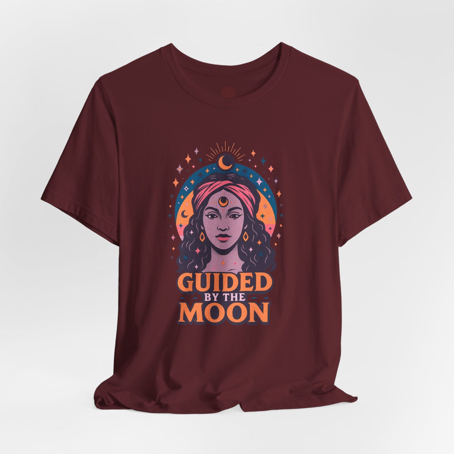 Moon Phase T-Shirt, Celestial Astrology Tee, Spiritual Unisex Top, Witchy Moon Lover Gift, Guided by the Moon Shirt, Mystical Graphic Tee