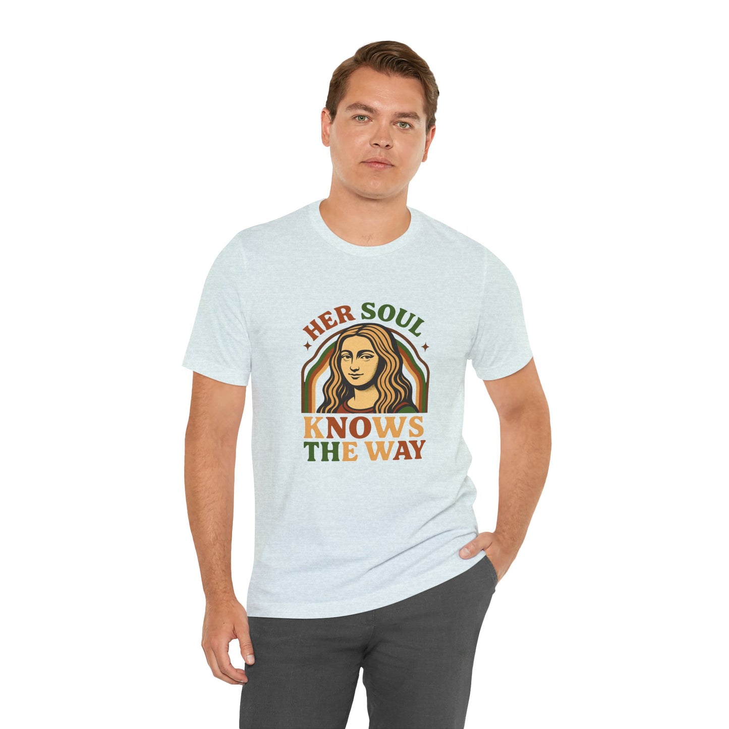 Inspirational Quote Unisex Tee, Her Soul Knows The Way Shirt, Retro Graphic T-Shirt, Vintage Quote Top, Bella+Canvas 3001 Shirt