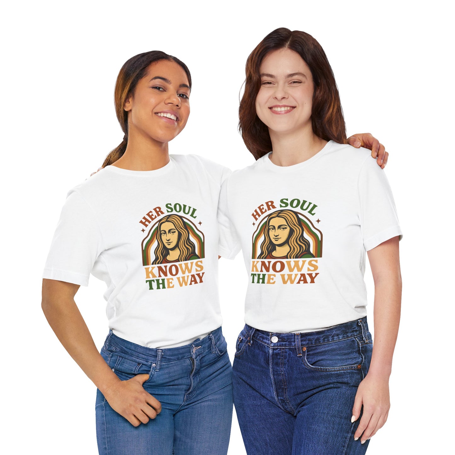 Inspirational Quote Unisex Tee, Her Soul Knows The Way Shirt, Retro Graphic T-Shirt, Vintage Quote Top, Bella+Canvas 3001 Shirt