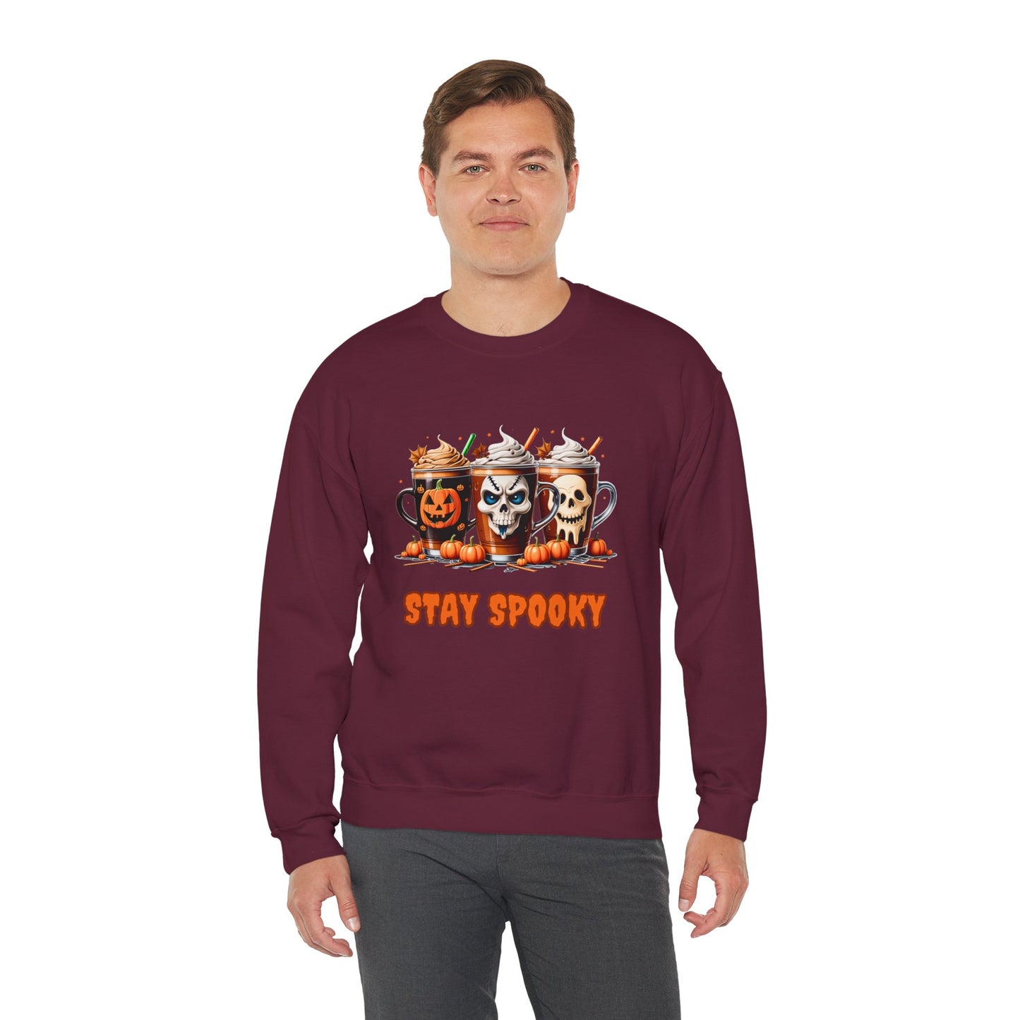 Stay Spooky Halloween Sweatshirt – Unisex Gildan Heavy Blend Crewneck Pullover
