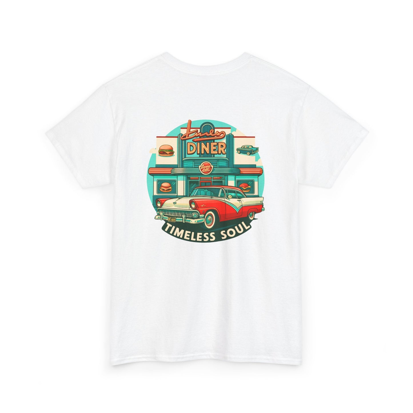 Retro Diner T-Shirt, Vintage Car Graphic Tee, 1950s American Drive-In Shirt, Rockabilly Unisex Top