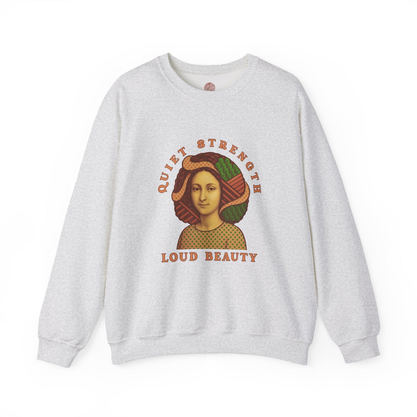 Quiet Strength Loud Beauty Graphic Sweatshirt - Retro Vintage Aesthetic Unisex Gildan 18000, Feminine Power Art Shirt, Crewneck Jumper,