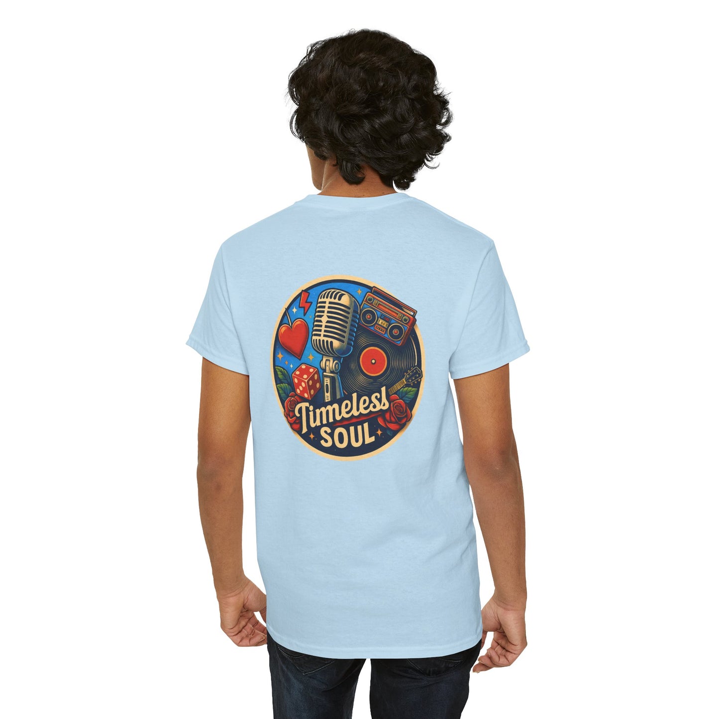 Vintage Retro Music T-Shirt, Rock & Roll Band Shirt, Boombox Guitar Tee, Unisex Heavy Cotton Tee