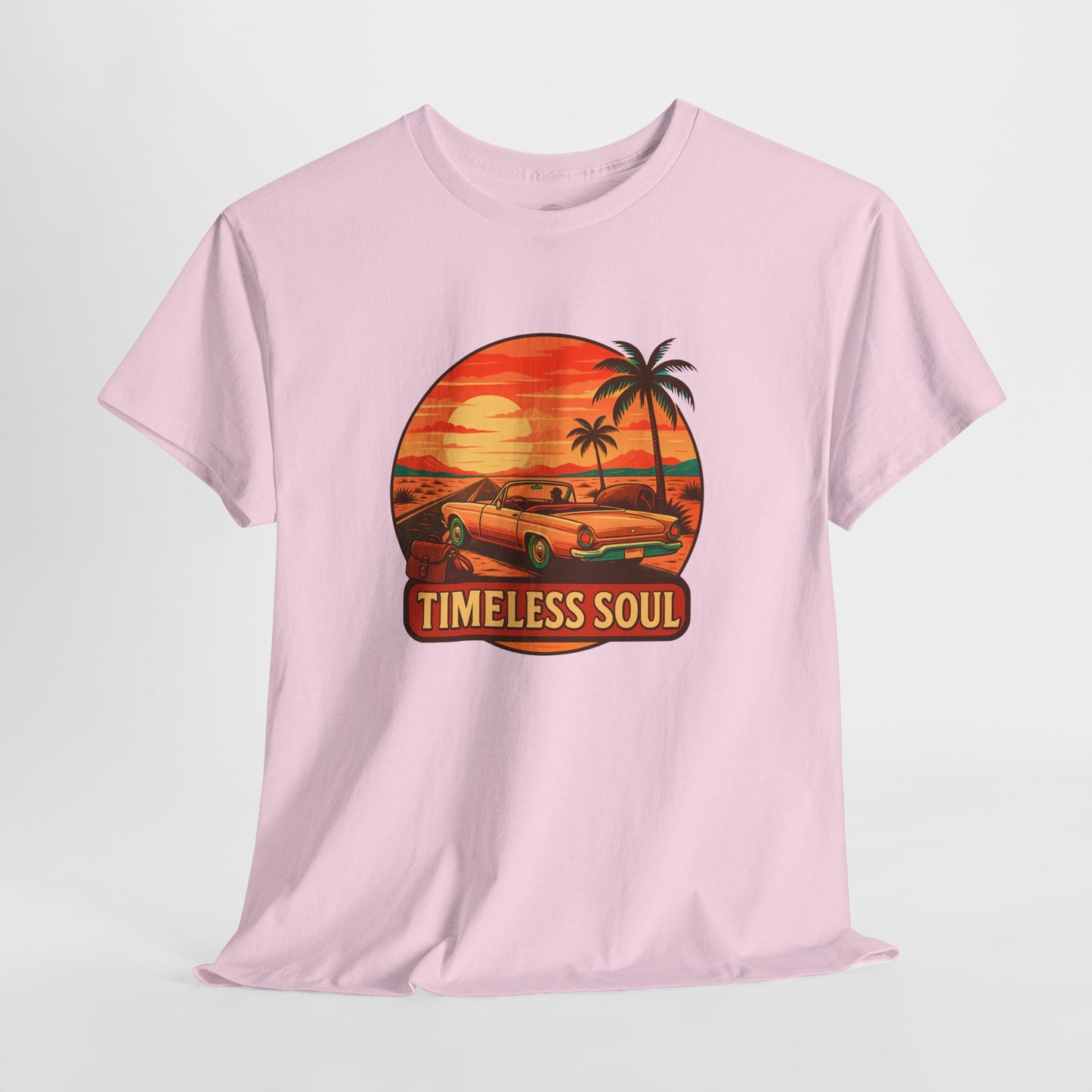 Timeless Soul Road Trip T-Shirt, Retro Sunset Unisex Tee, Vintage Palm Tree Graphic Shirt