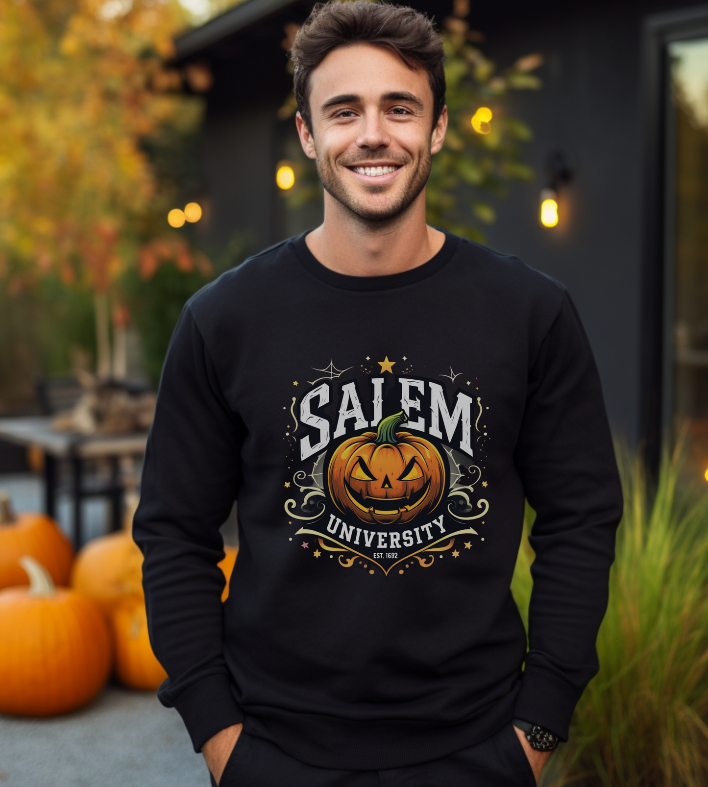 Salem University Jack-O’-Lantern – Unisex Gildan Heavy Blend Crewneck Sweatshirt