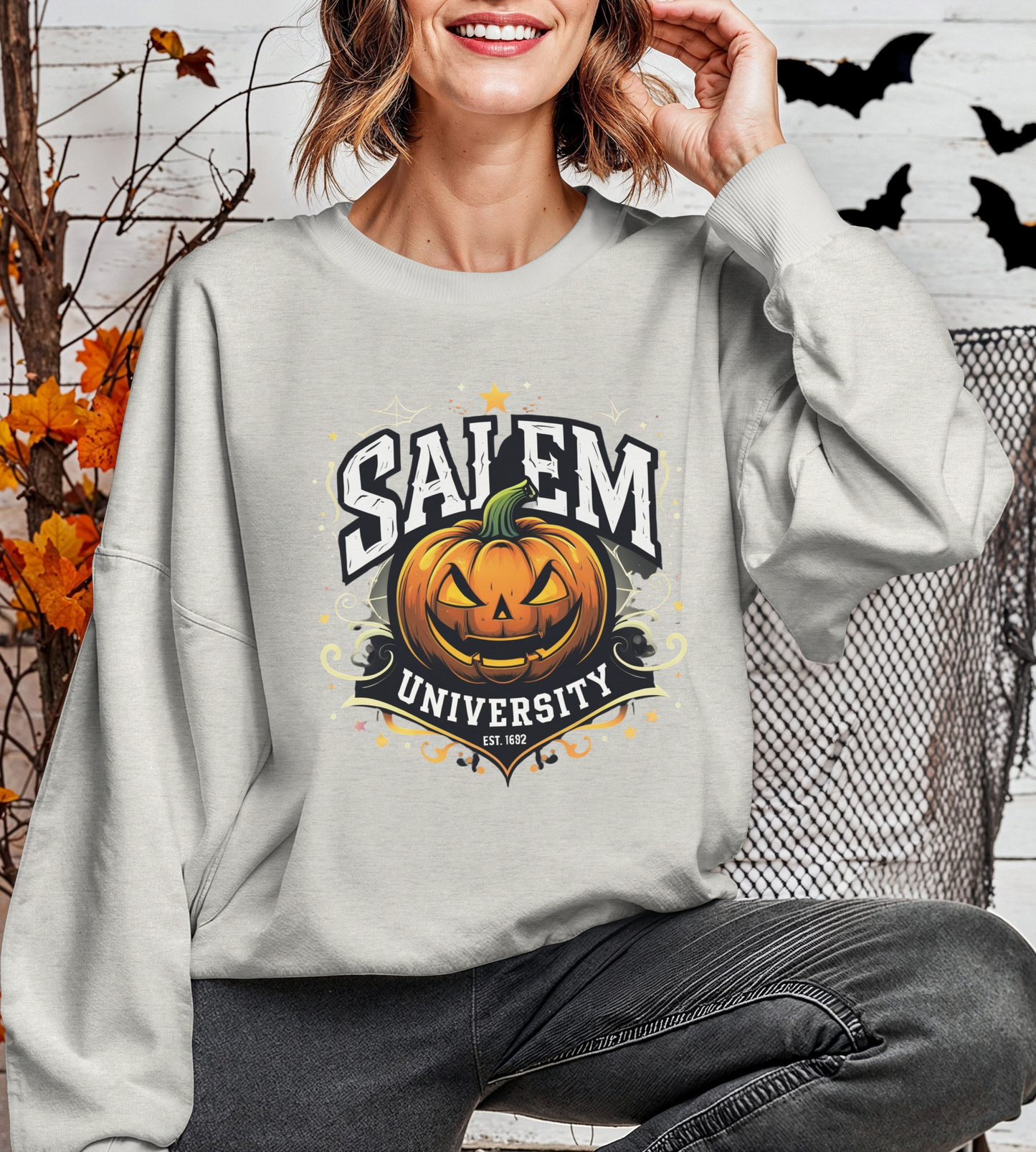 Salem University Jack-O’-Lantern – Unisex Gildan Heavy Blend Crewneck Sweatshirt
