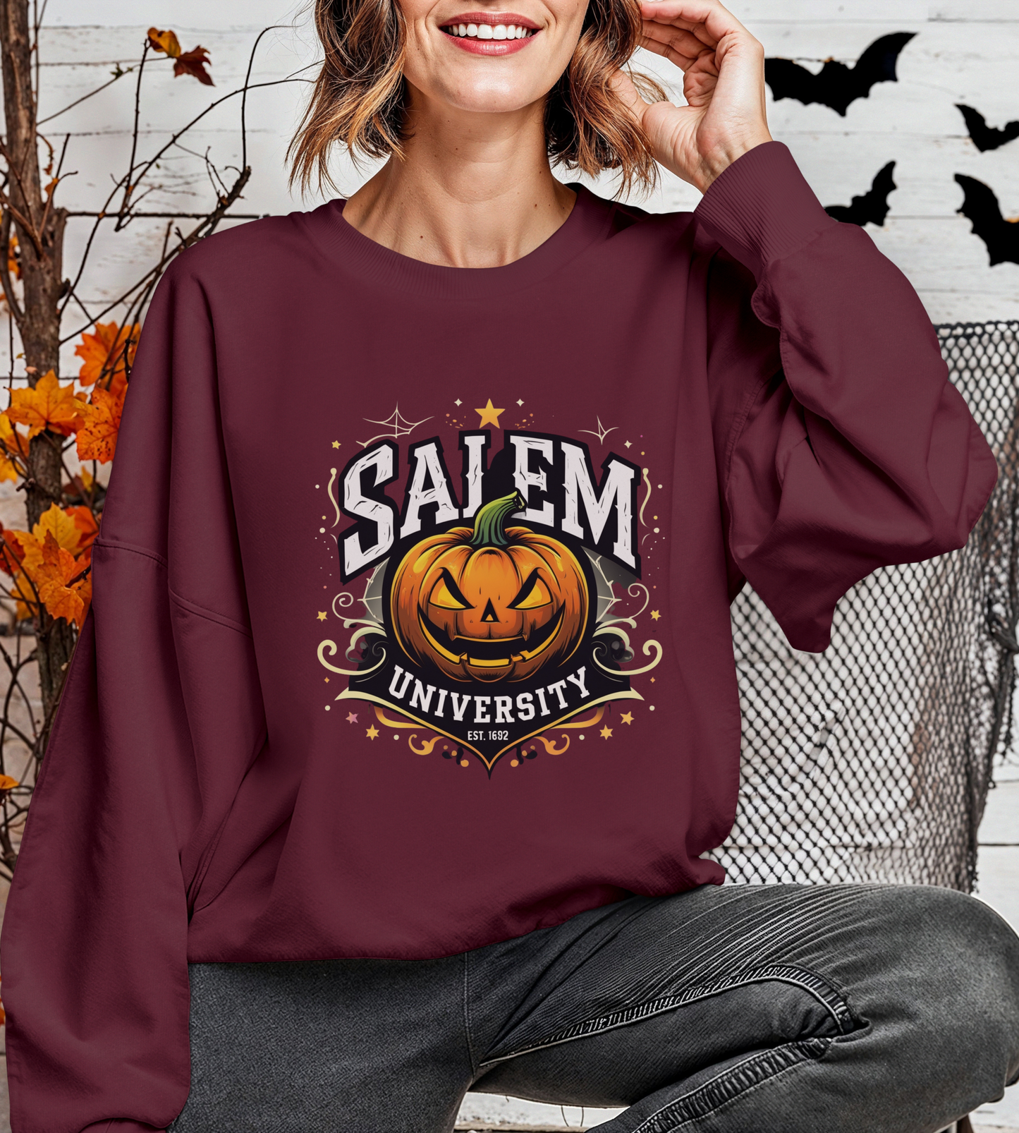 Salem University Jack-O’-Lantern – Unisex Gildan Heavy Blend Crewneck Sweatshirt
