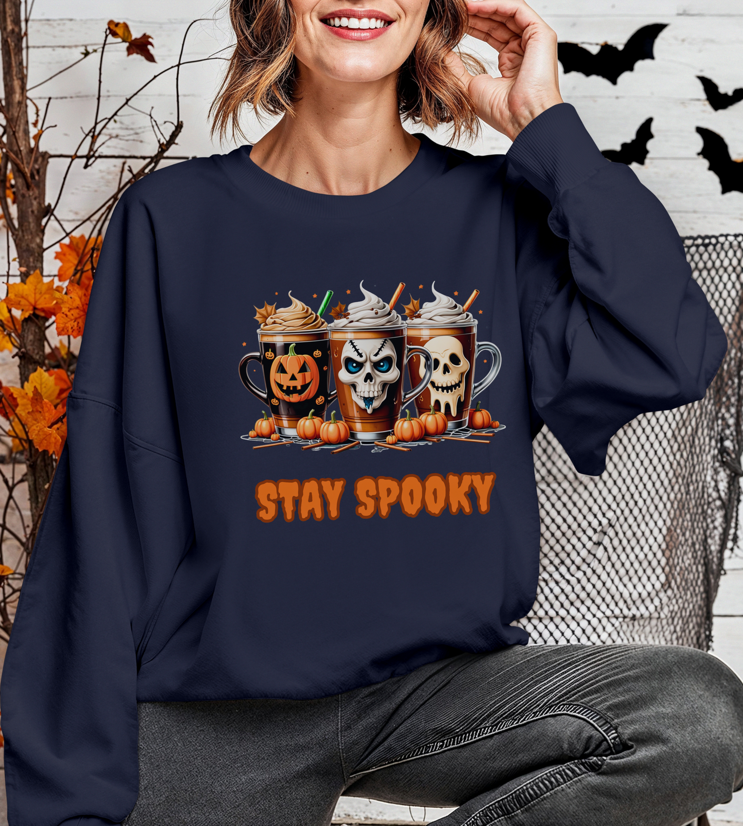 Stay Spooky Halloween Sweatshirt – Unisex Gildan Heavy Blend Crewneck Pullover