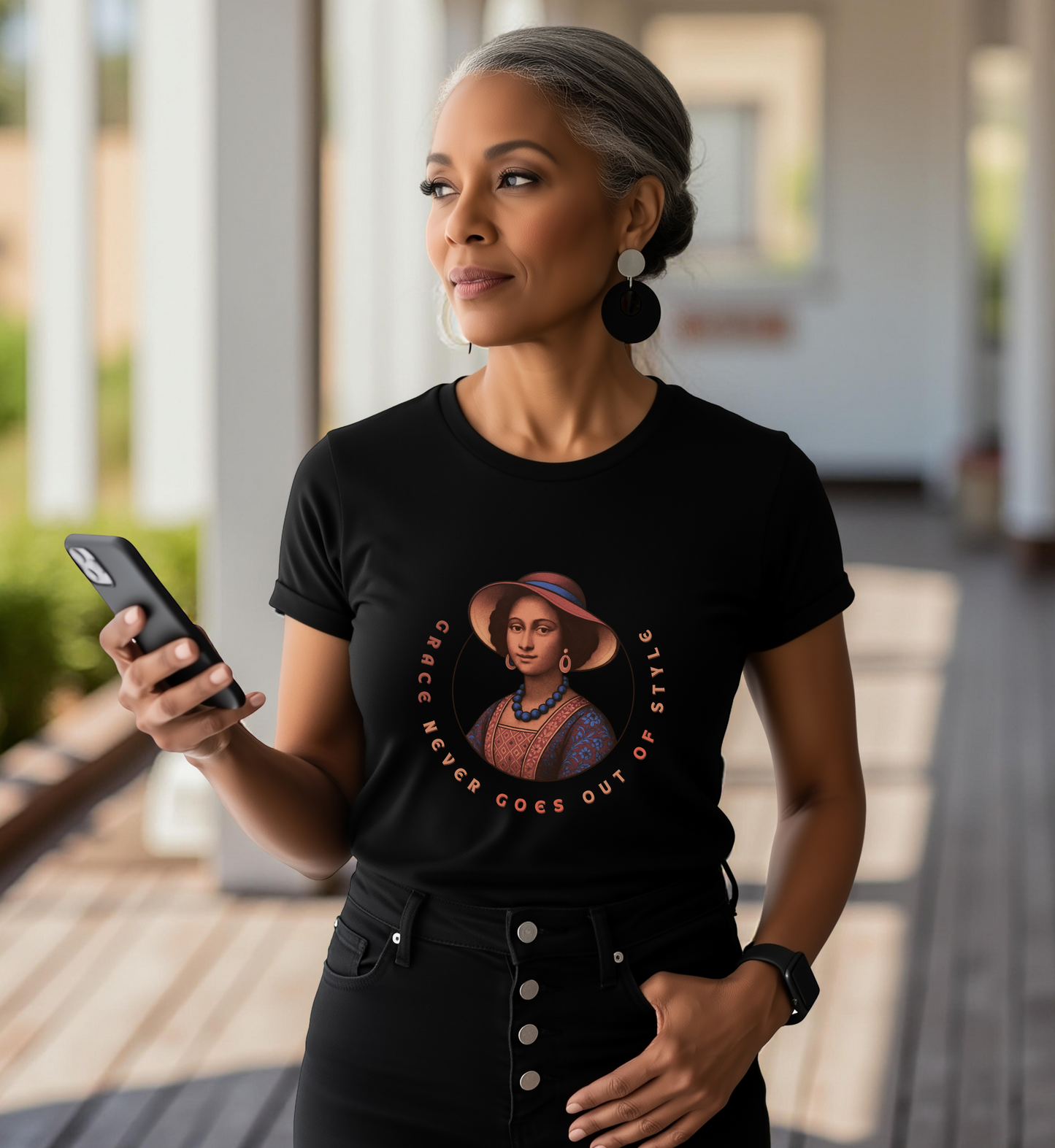 Grace Never Goes Out of Style Gildan 5000 Shirt, Vintage Renaissance Woman Graphic Tee, Inspirational Quote T Shirt, Retro Art Gift