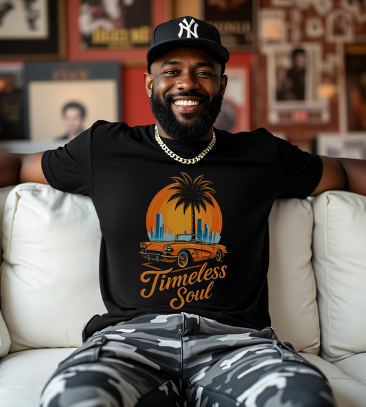 Vintage Sunset Retro Car T-Shirt, Classic Convertible Shirt, Miami Beach 80s Style Top - Unisex Tee