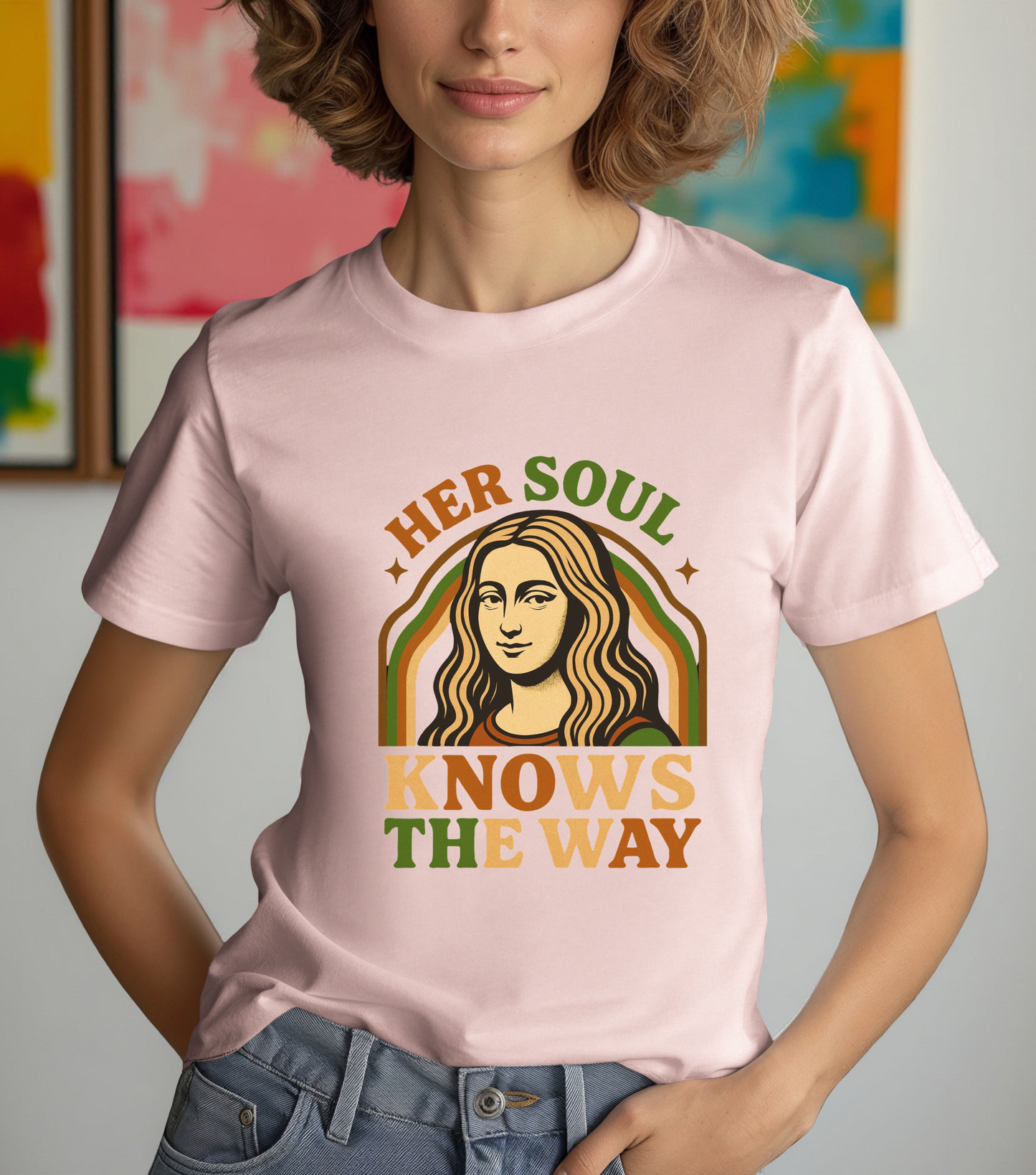 Inspirational Quote Unisex Tee, Her Soul Knows The Way Shirt, Retro Graphic T-Shirt, Vintage Quote Top, Bella+Canvas 3001 Shirt