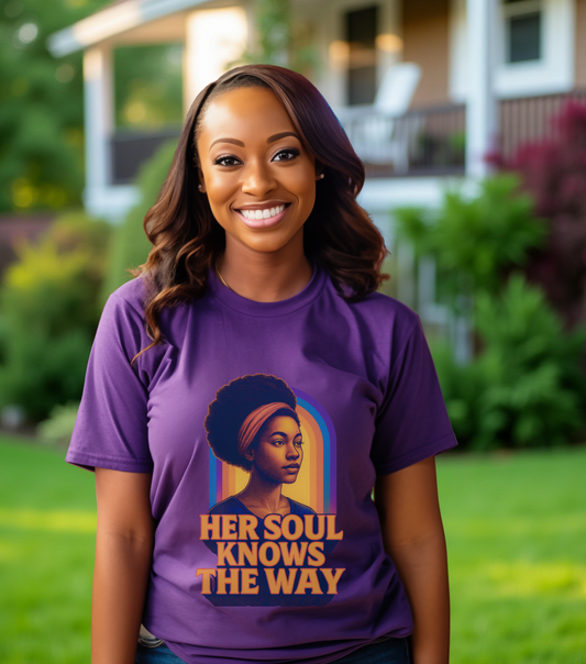 Her Soul Knows The Way Shirt - Retro Inspirational Quote Tee - Unisex Jersey Short Sleeve Tee - Vintage Graphic Top, Gift for Her,