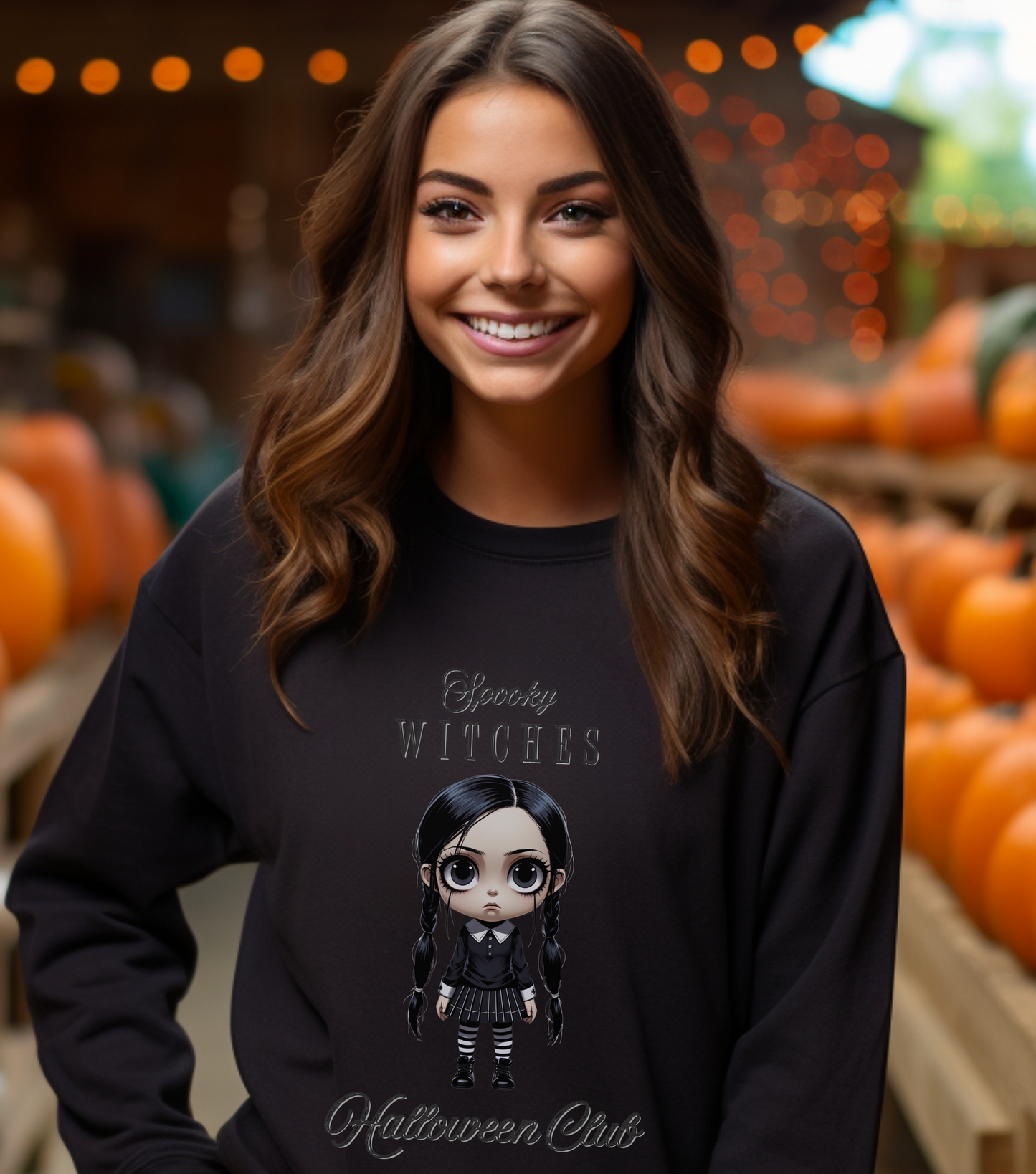 Spooky Witches Halloween Club Sweatshirt, Gothic Witch Pullover, Creepy Cute Wednesday Addams Aesthetic, Gildan 18000, Halloween Costume,