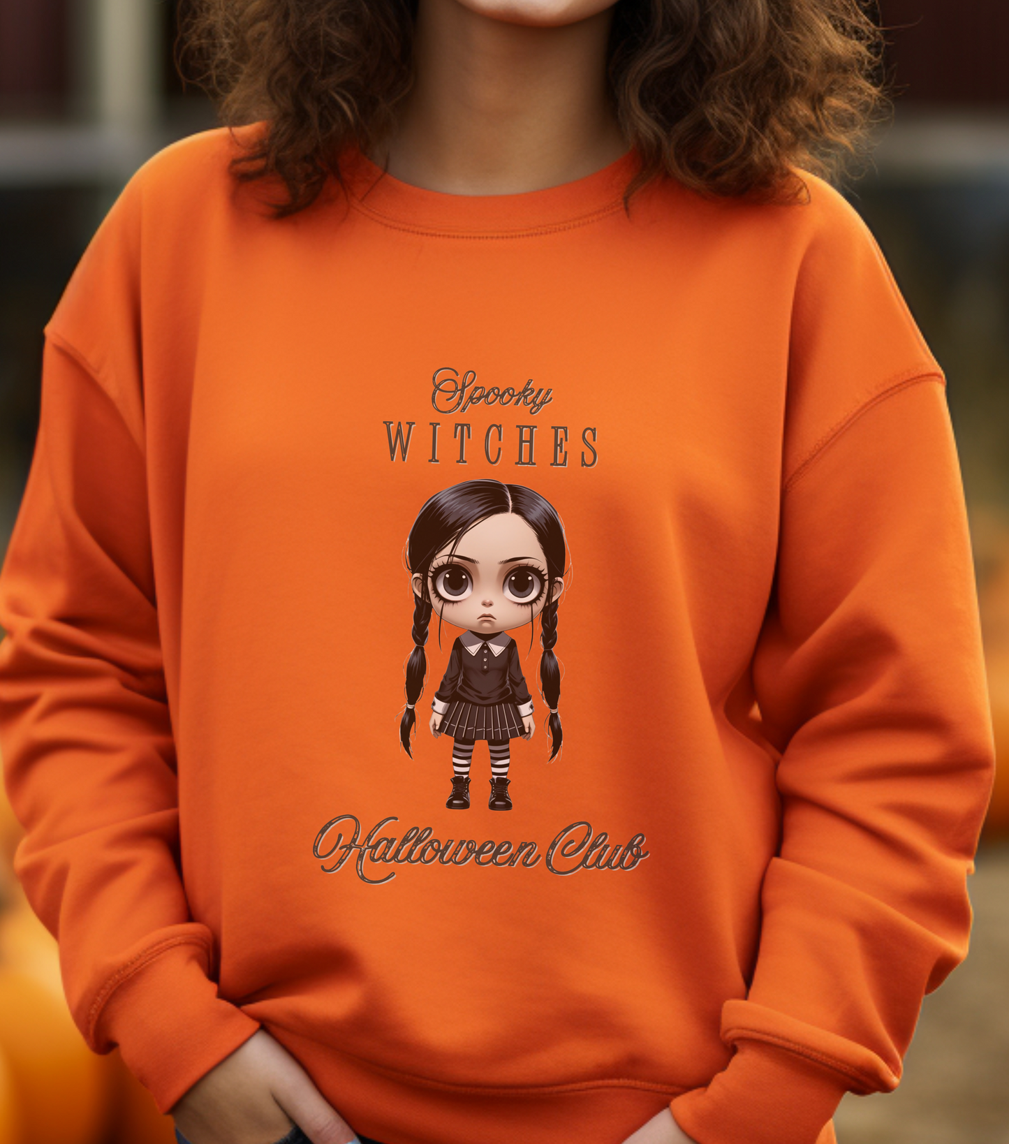 Spooky Witches Halloween Club Sweatshirt, Gothic Witch Pullover, Creepy Cute Wednesday Addams Aesthetic, Gildan 18000, Halloween Costume,