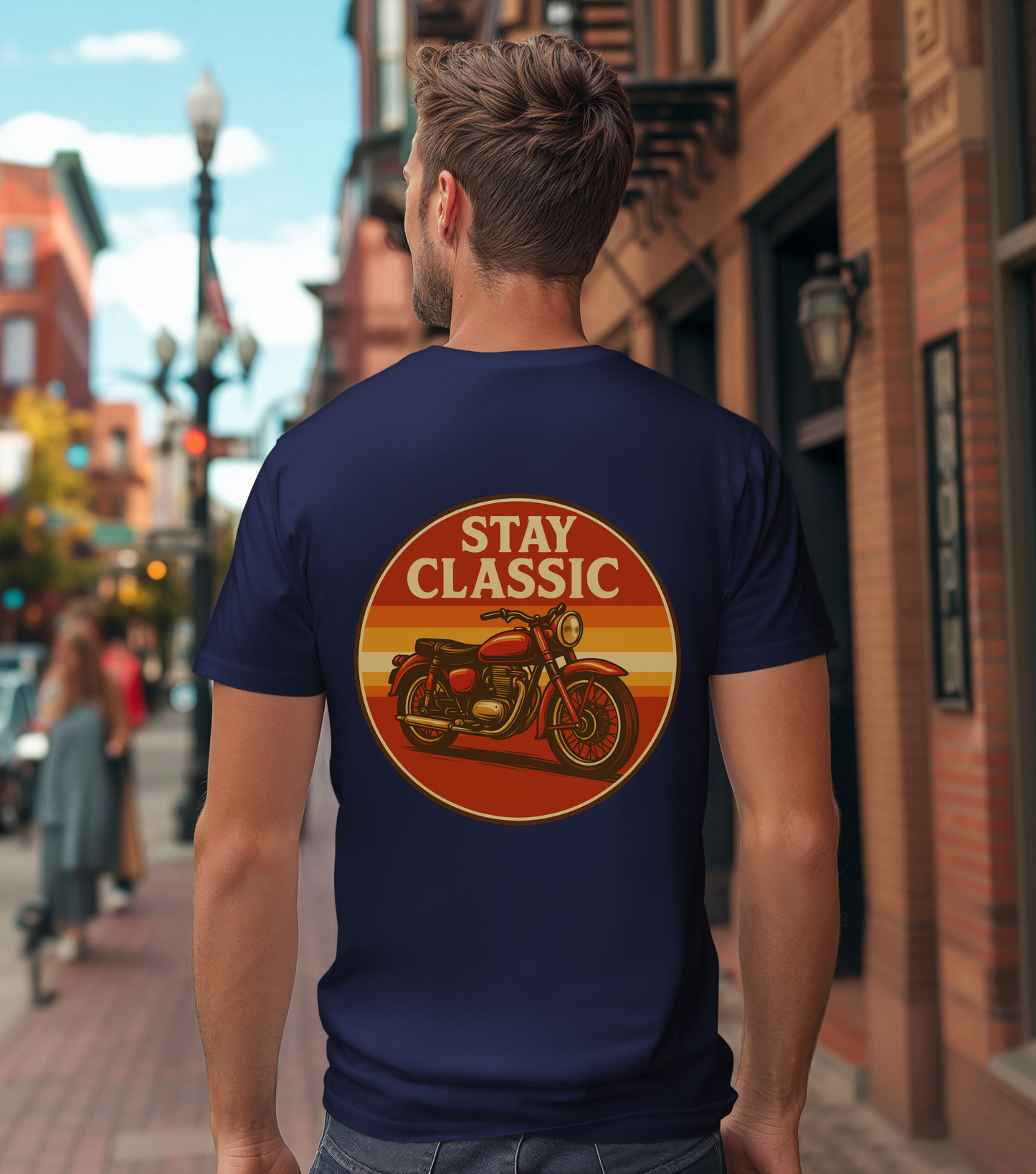 Stay Classic Motorcycle T-Shirt | Retro Bike Graphic Tee | Gildan 5000