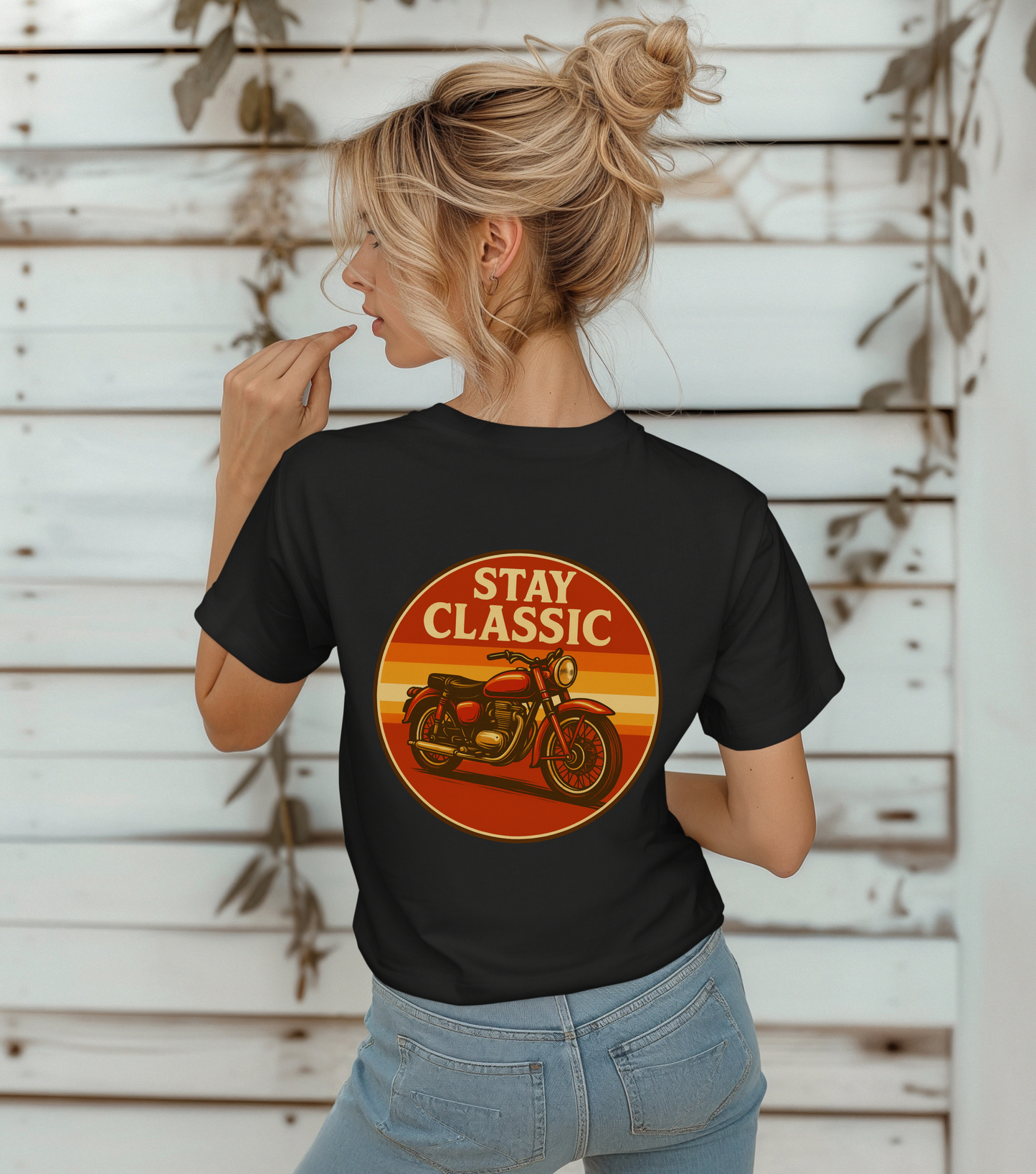 Stay Classic Motorcycle T-Shirt | Retro Bike Graphic Tee | Gildan 5000