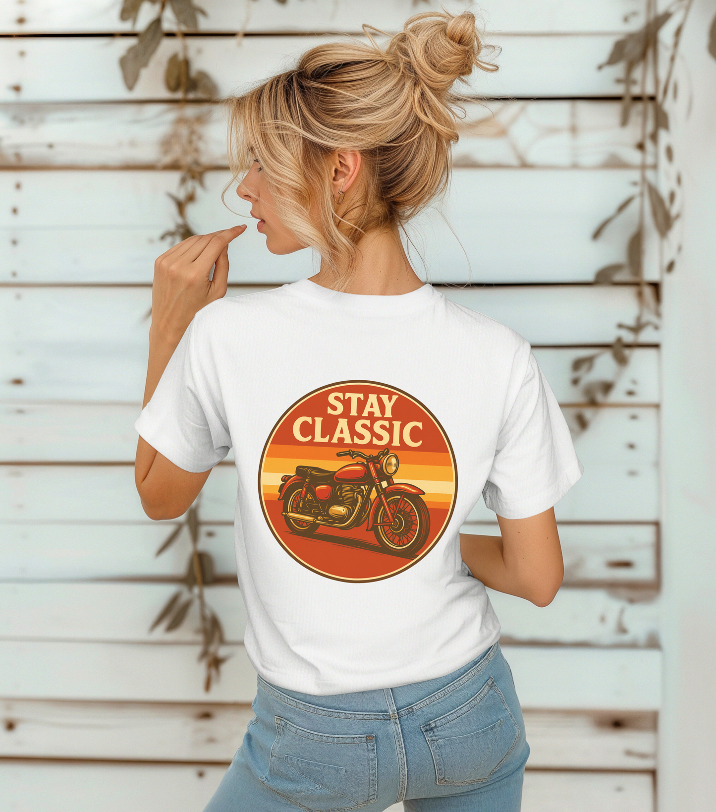 Stay Classic Motorcycle T-Shirt | Retro Bike Graphic Tee | Gildan 5000