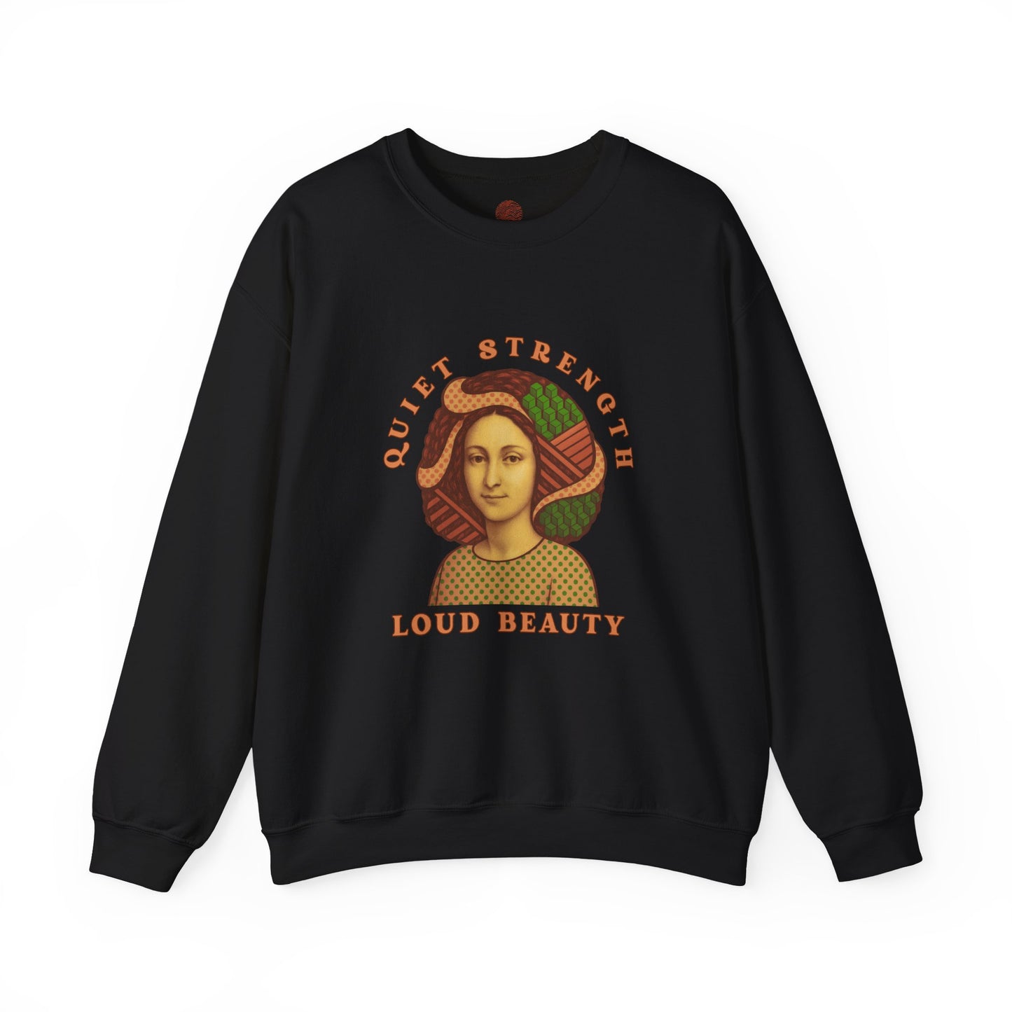 Quiet Strength Loud Beauty Graphic Sweatshirt - Retro Vintage Aesthetic Unisex Gildan 18000, Feminine Power Art Shirt, Crewneck Jumper,