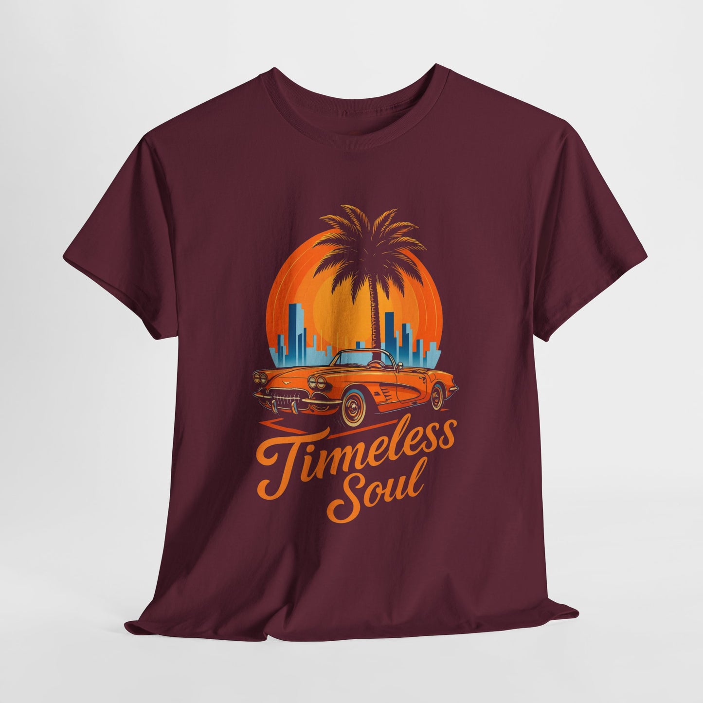 Vintage Sunset Retro Car T-Shirt, Classic Convertible Shirt, Miami Beach 80s Style Top - Unisex Tee