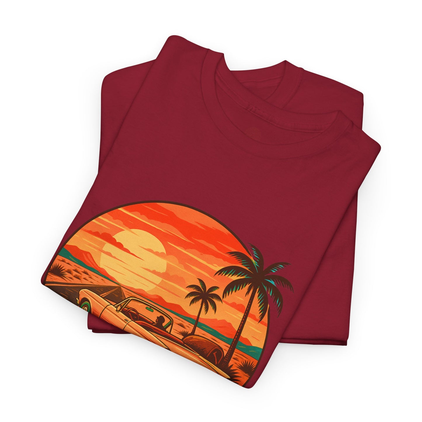 Timeless Soul Road Trip T-Shirt, Retro Sunset Unisex Tee, Vintage Palm Tree Graphic Shirt