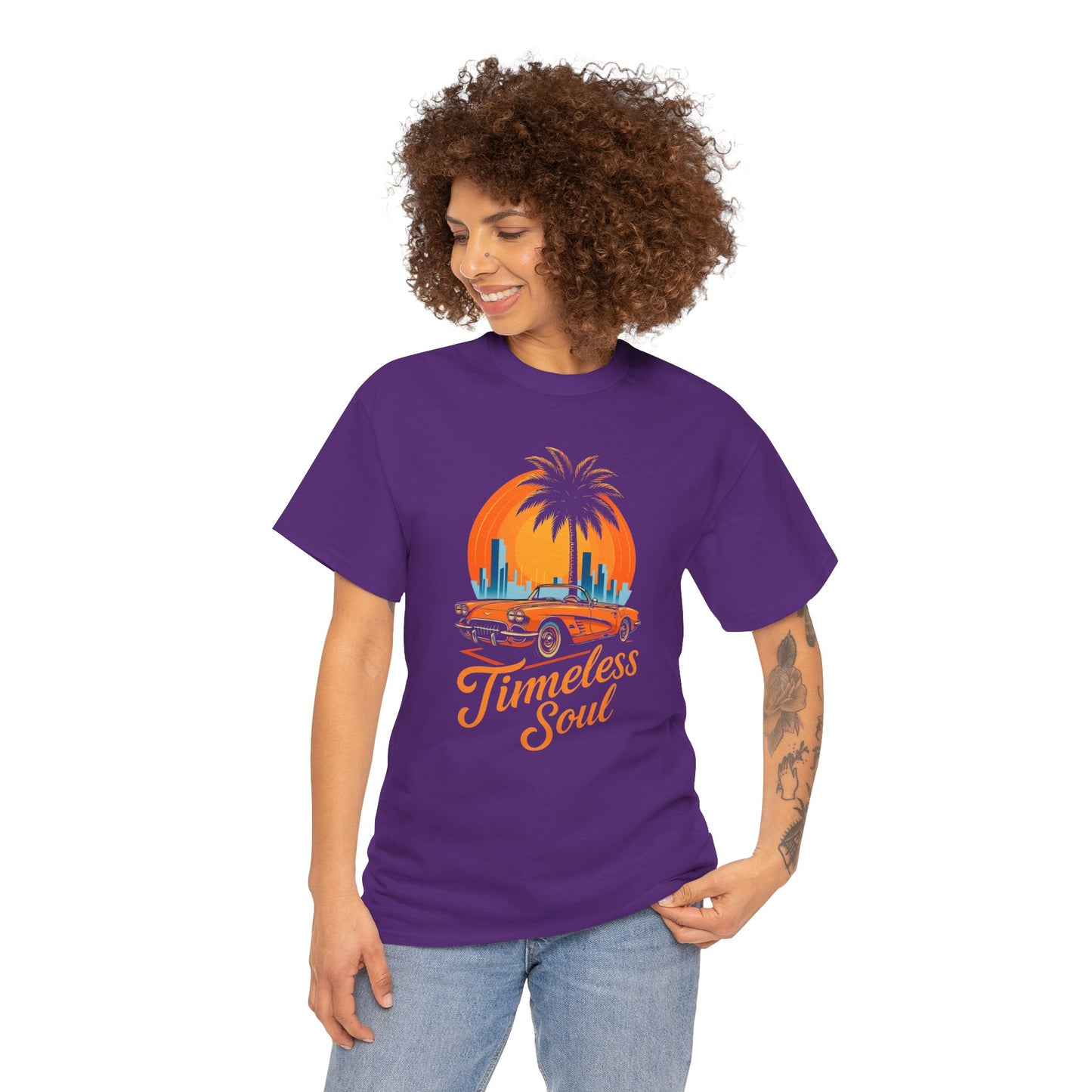 Vintage Sunset Retro Car T-Shirt, Classic Convertible Shirt, Miami Beach 80s Style Top - Unisex Tee