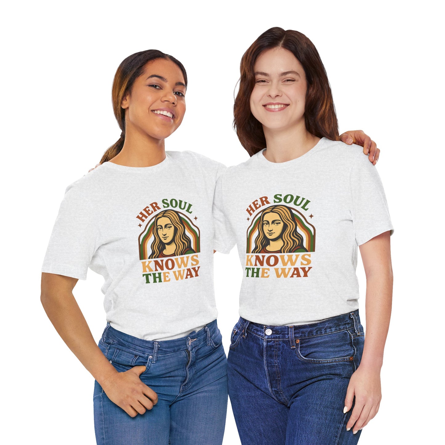Inspirational Quote Unisex Tee, Her Soul Knows The Way Shirt, Retro Graphic T-Shirt, Vintage Quote Top, Bella+Canvas 3001 Shirt