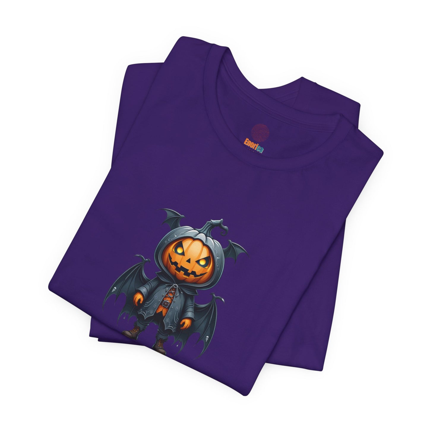 Halloween Pumpkin Bat Shirt – Spooky Jack O’Lantern Graphic Tee – Bella Canvas 3001 – Unisex Halloween T-Shirt for Women Men