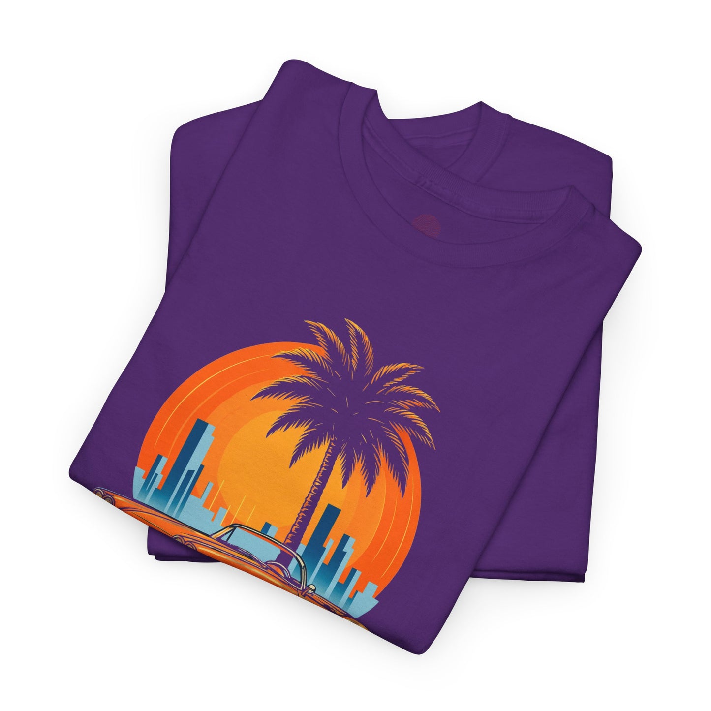 Vintage Sunset Retro Car T-Shirt, Classic Convertible Shirt, Miami Beach 80s Style Top - Unisex Tee