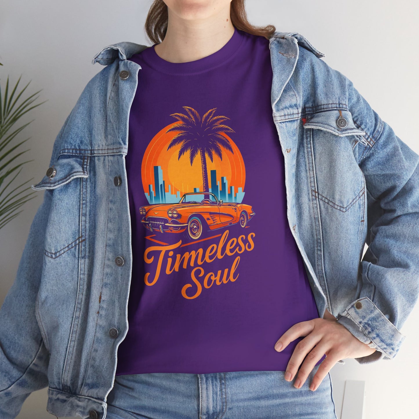 Vintage Sunset Retro Car T-Shirt, Classic Convertible Shirt, Miami Beach 80s Style Top - Unisex Tee