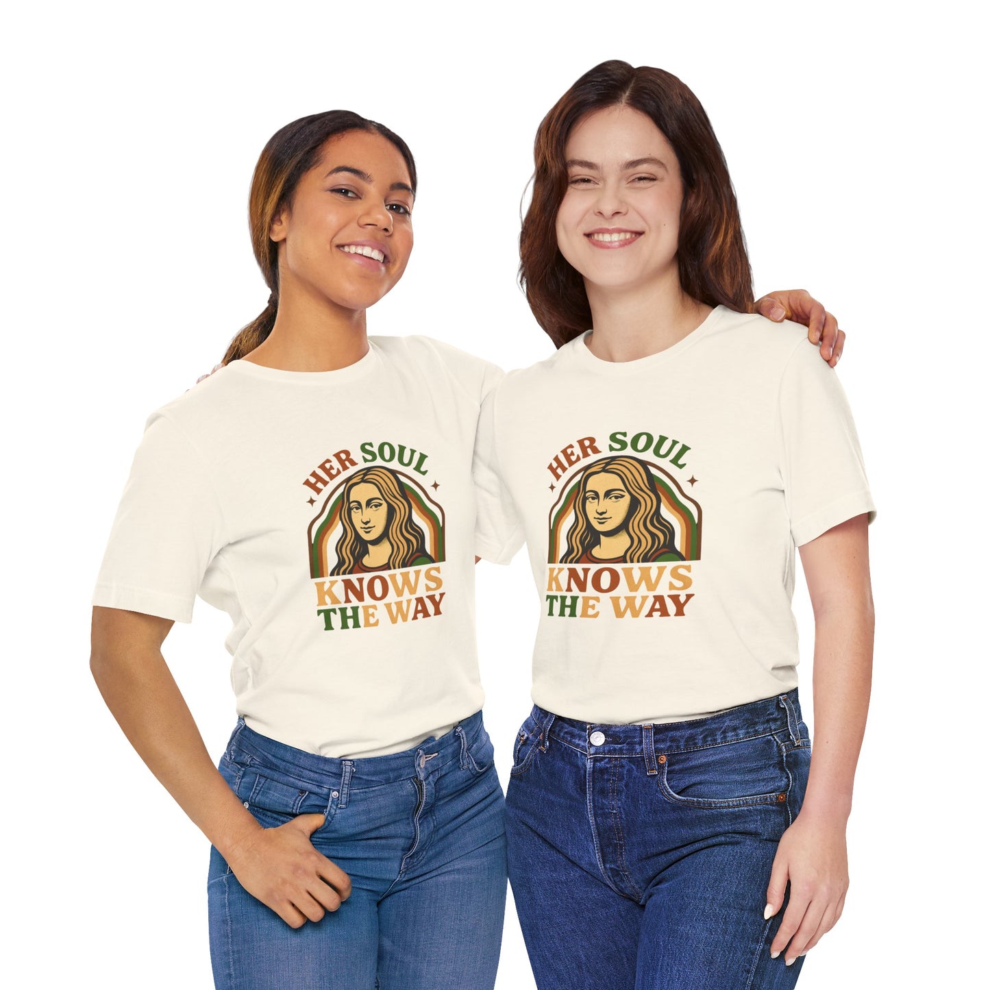 Inspirational Quote Unisex Tee, Her Soul Knows The Way Shirt, Retro Graphic T-Shirt, Vintage Quote Top, Bella+Canvas 3001 Shirt