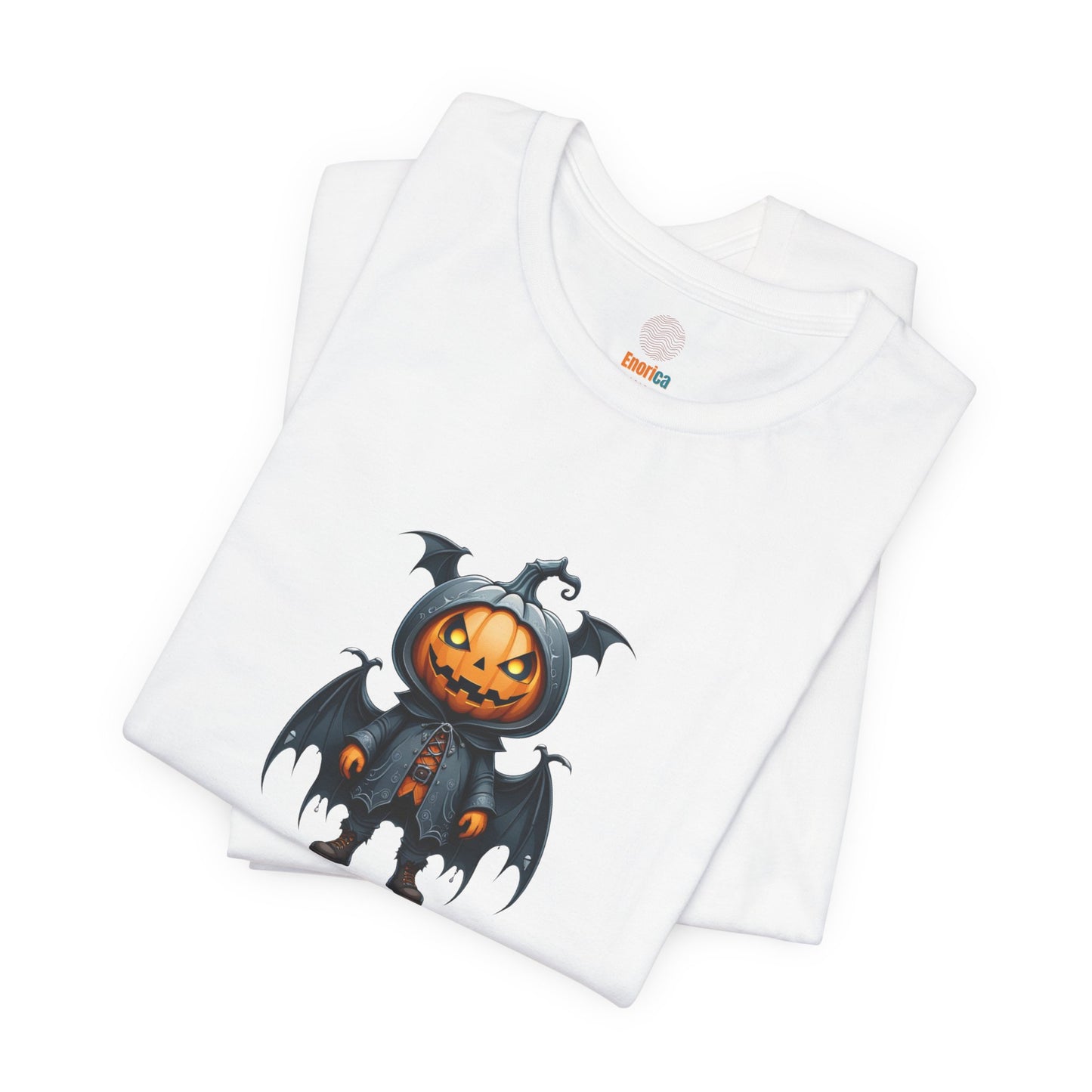 Halloween Pumpkin Bat Shirt – Spooky Jack O’Lantern Graphic Tee – Bella Canvas 3001 – Unisex Halloween T-Shirt for Women Men