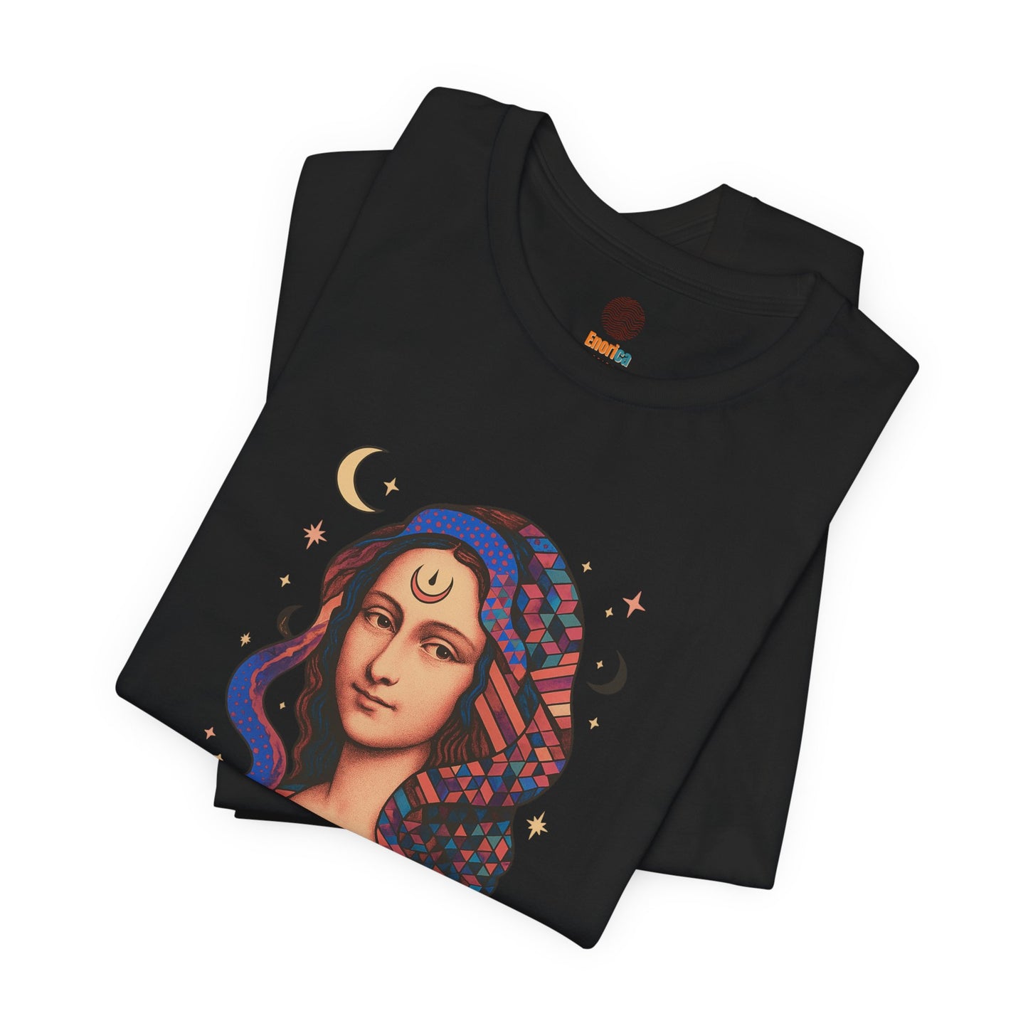 Moon Phase Unisex Tee, Celestial Graphic T-Shirt, Retro Geometric Spiritual Top, Astrology Gift, Mystical Moon Shirt, Boho Tee, Lunar Cycle