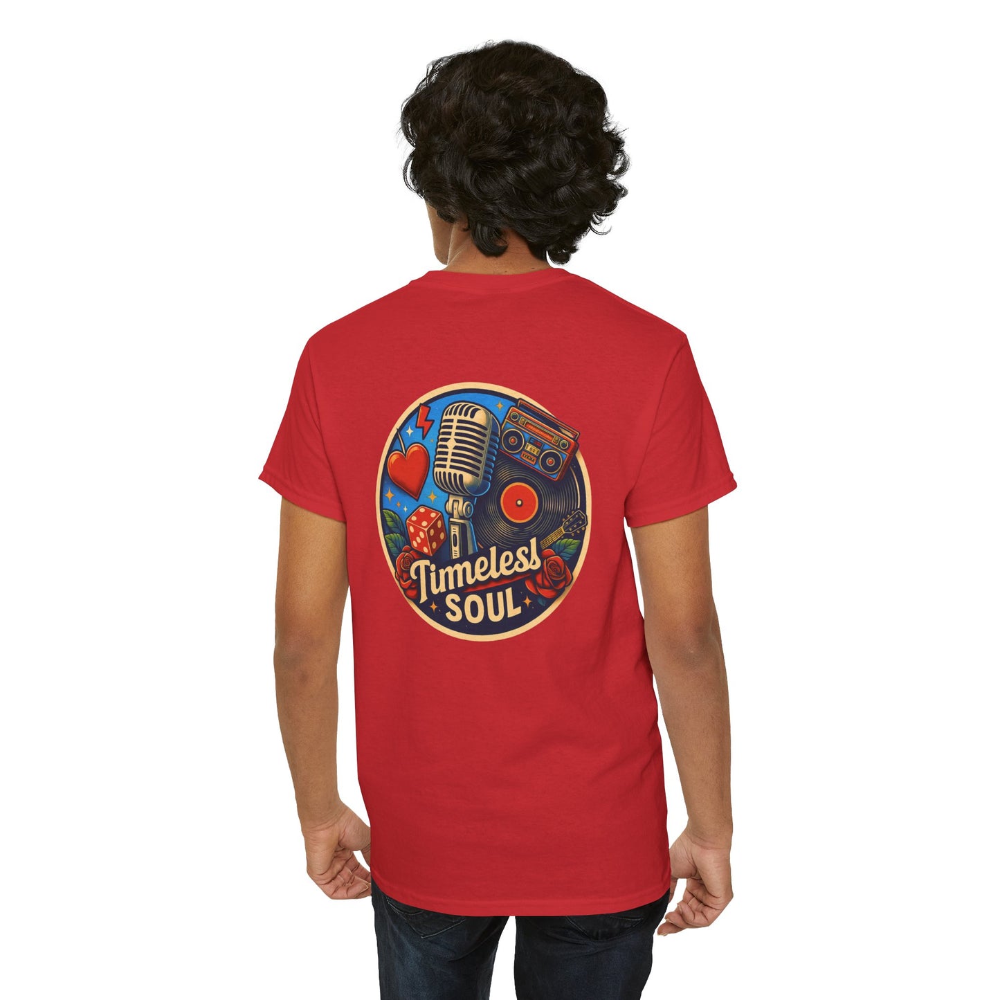 Vintage Retro Music T-Shirt, Rock & Roll Band Shirt, Boombox Guitar Tee, Unisex Heavy Cotton Tee
