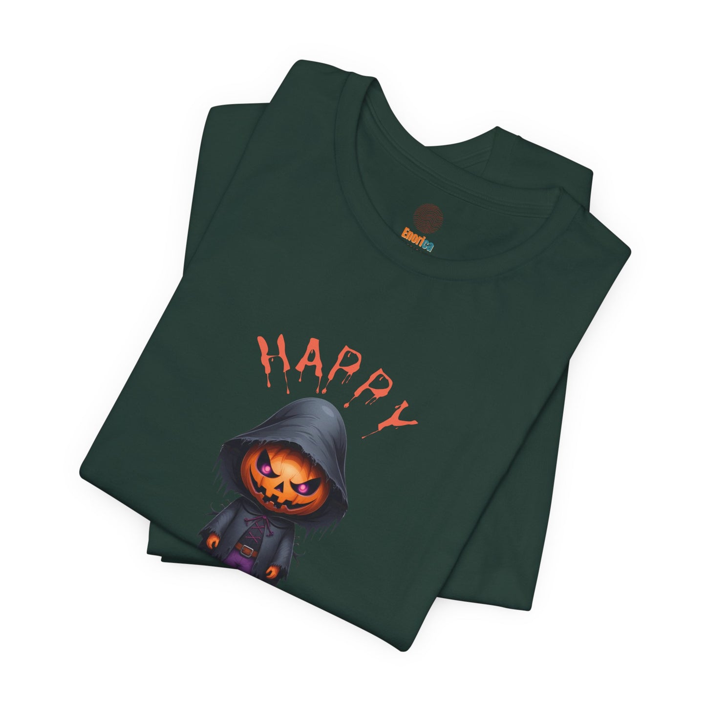 Happy Halloween Pumpkin Head Shirt – Spooky Jack O’Lantern Graphic Tee – Bella Canvas 3001 Unisex T-Shirt