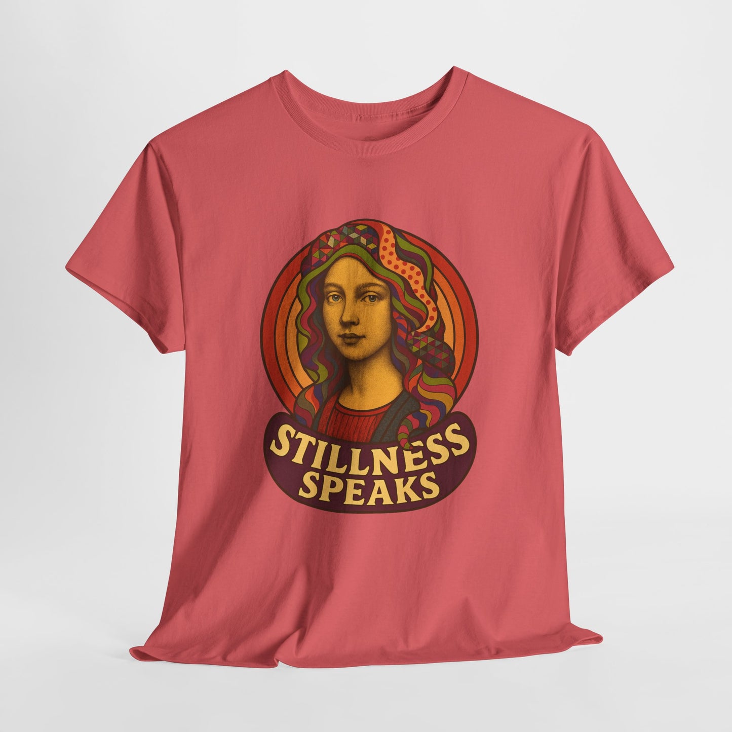Stillness Speaks T-Shirt, Psychedelic Retro 70s Graphic Tee, Spiritual Mystic Woman Shirt, Boho Trippy Aesthetic Top, Inner Peace Gift,
