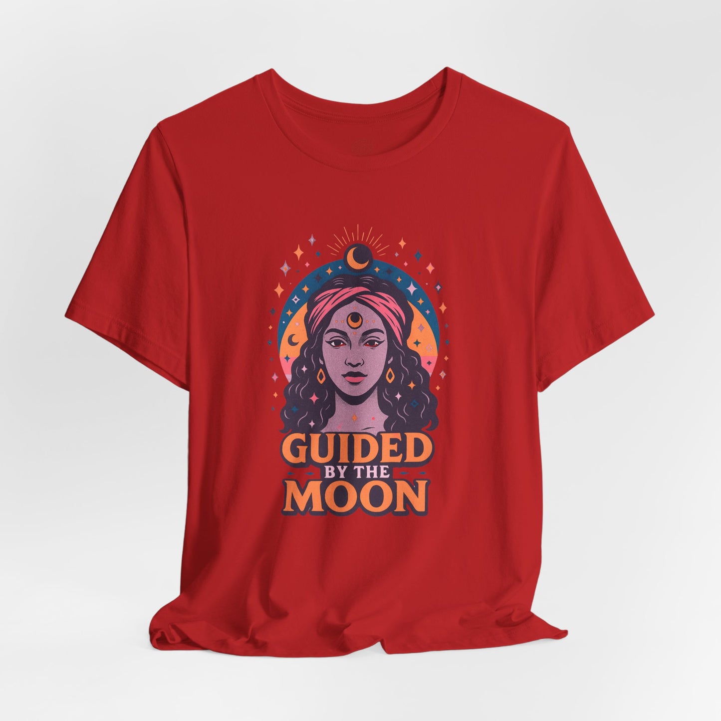 Moon Phase T-Shirt, Celestial Astrology Tee, Spiritual Unisex Top, Witchy Moon Lover Gift, Guided by the Moon Shirt, Mystical Graphic Tee