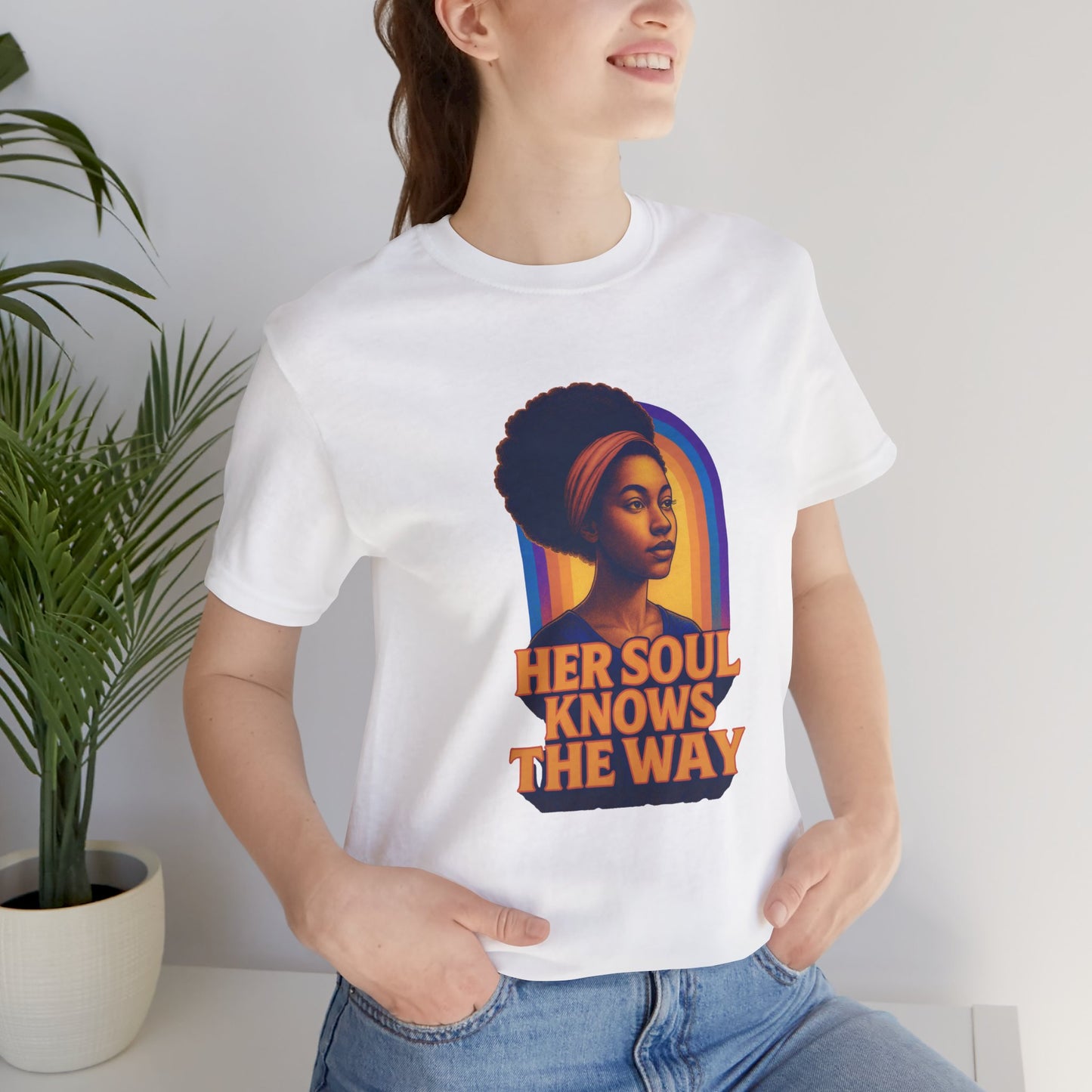 Her Soul Knows The Way Shirt - Retro Inspirational Quote Tee - Unisex Jersey Short Sleeve Tee - Vintage Graphic Top, Gift for Her,