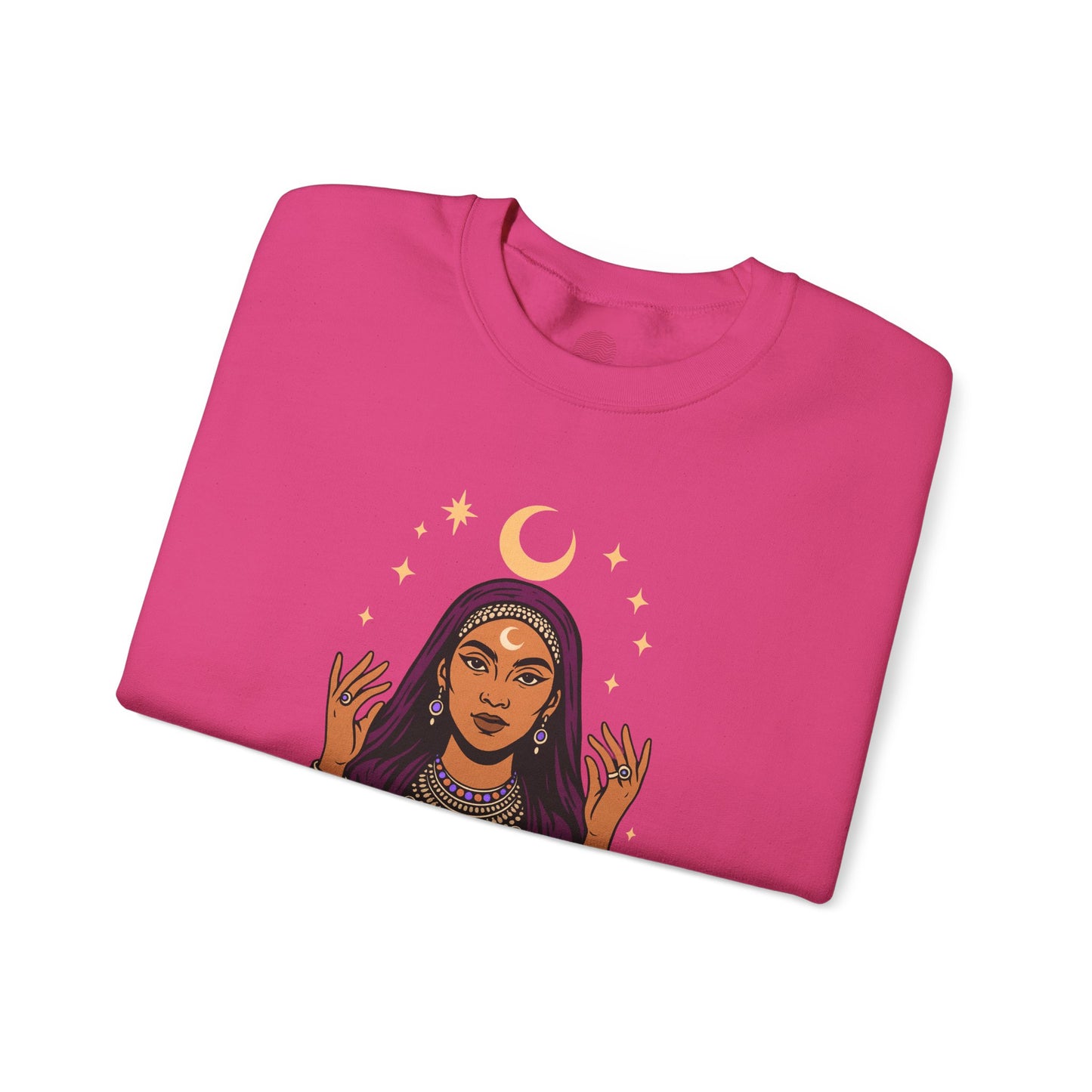 Guided by the Moon Sweatshirt, Mystical Celestial Graphic Pullover, Astrology Spiritual Unisex Crewneck, Moon Phase Cozy Gift, Celestial