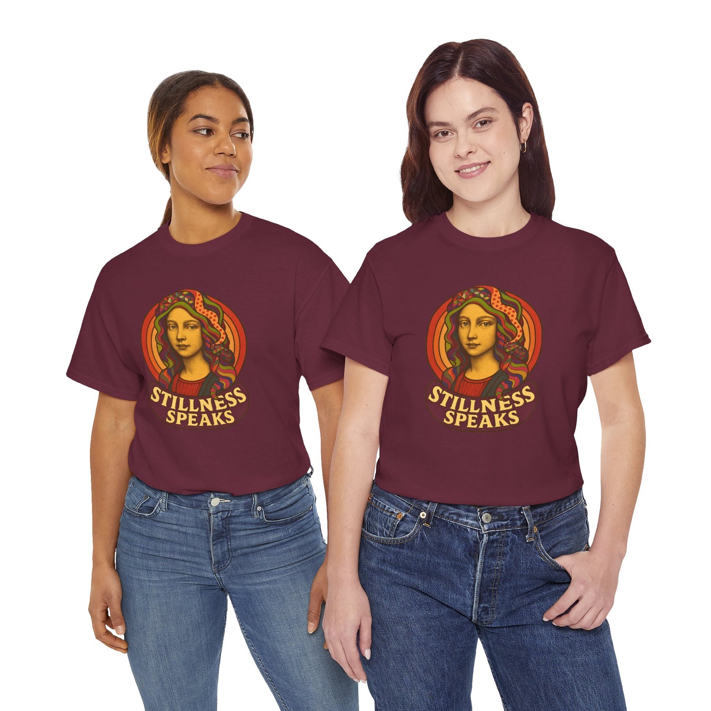 Stillness Speaks T-Shirt, Psychedelic Retro 70s Graphic Tee, Spiritual Mystic Woman Shirt, Boho Trippy Aesthetic Top, Inner Peace Gift,