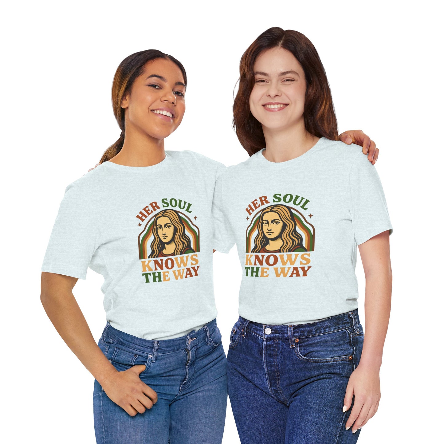 Inspirational Quote Unisex Tee, Her Soul Knows The Way Shirt, Retro Graphic T-Shirt, Vintage Quote Top, Bella+Canvas 3001 Shirt