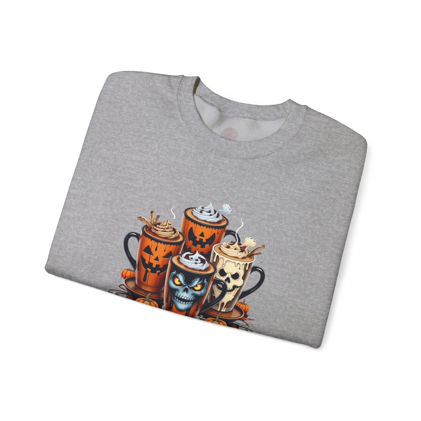 "Stay Spooky Halloween Coffee Cup Sweatshirt – Cozy Gildan Crewneck for Fall & Pumpkin Lovers"