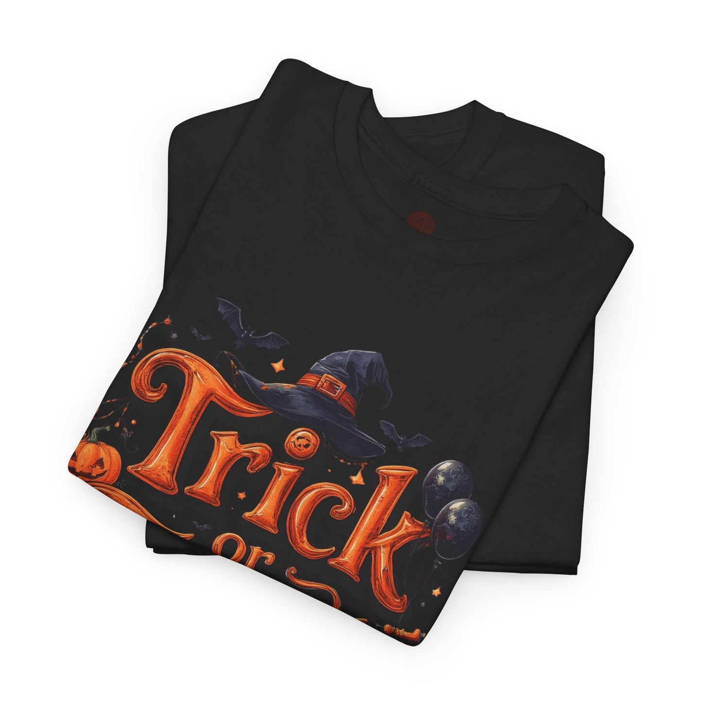 Trick or Treat Halloween Shirt | Spooky Pumpkin Witch Hat Graphic Tee | Funny Unisex Costume T-Shirt | Cute Halloween Party Top