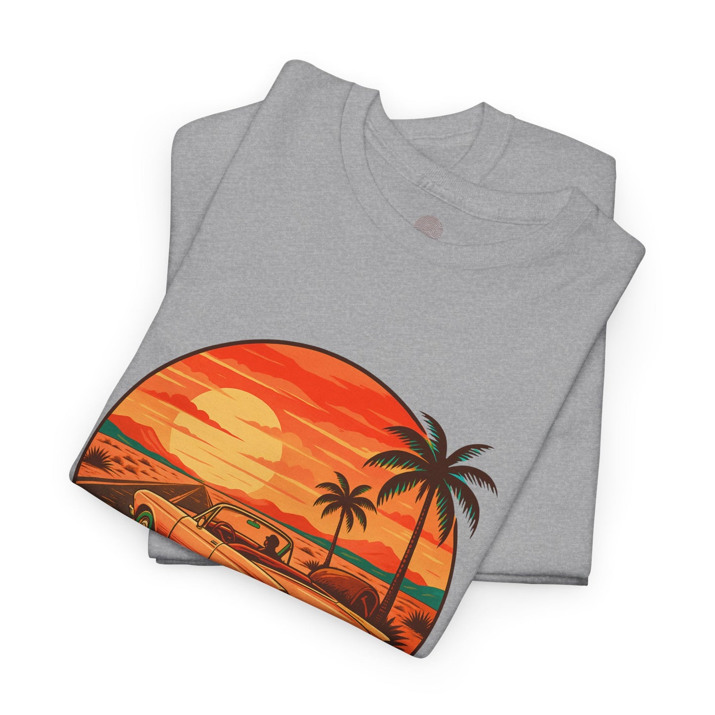 Timeless Soul Road Trip T-Shirt, Retro Sunset Unisex Tee, Vintage Palm Tree Graphic Shirt